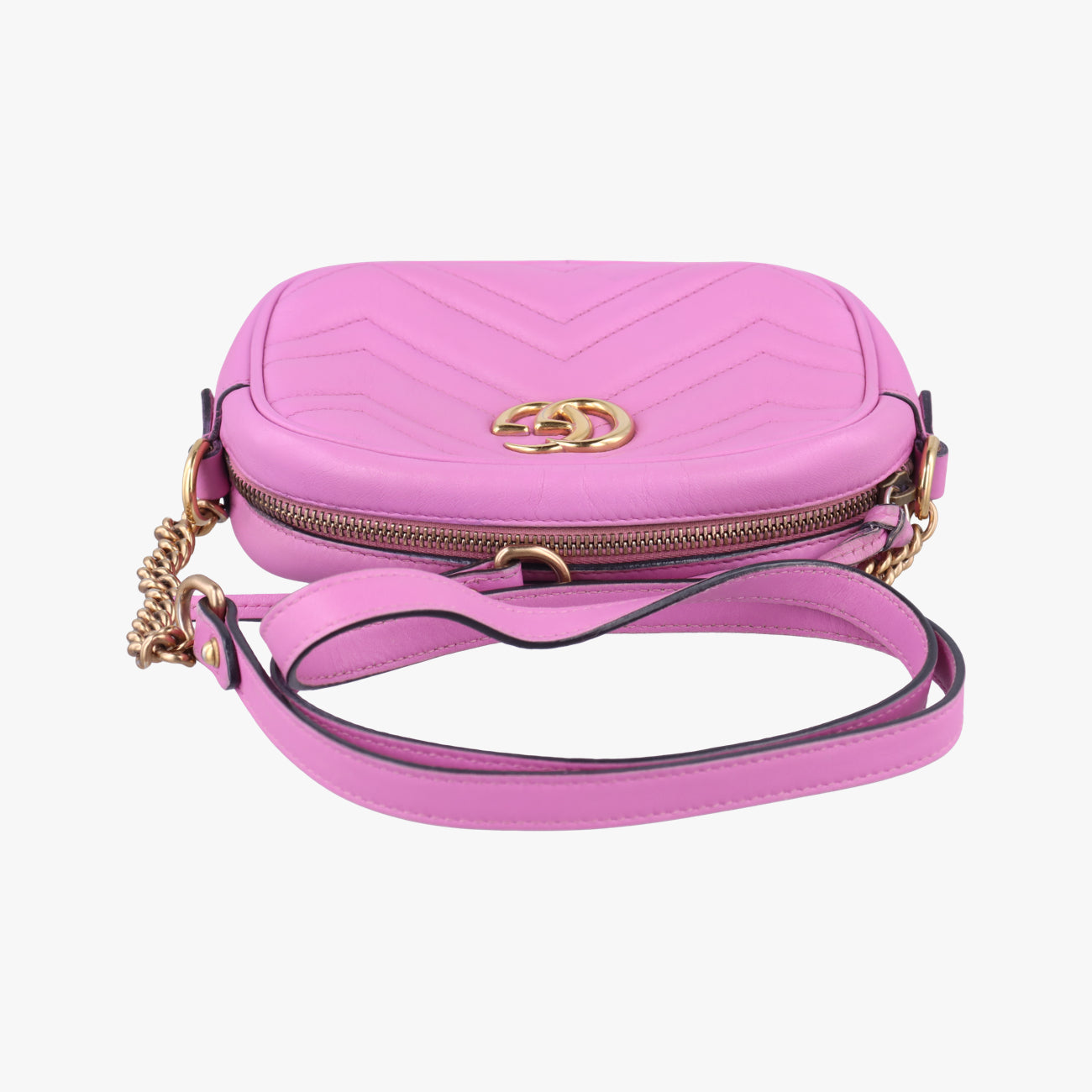 Pre-owned Gucci GG Marmont Rose Leather 448065 shoulderbag | stylenewstar