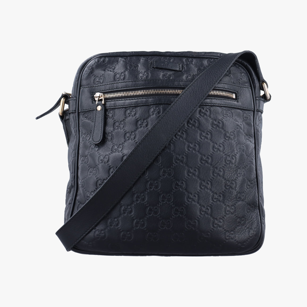 Pre-owned Gucci GG Imprime Messenger Black Leather 201448 shoulderbag | stylenewstar