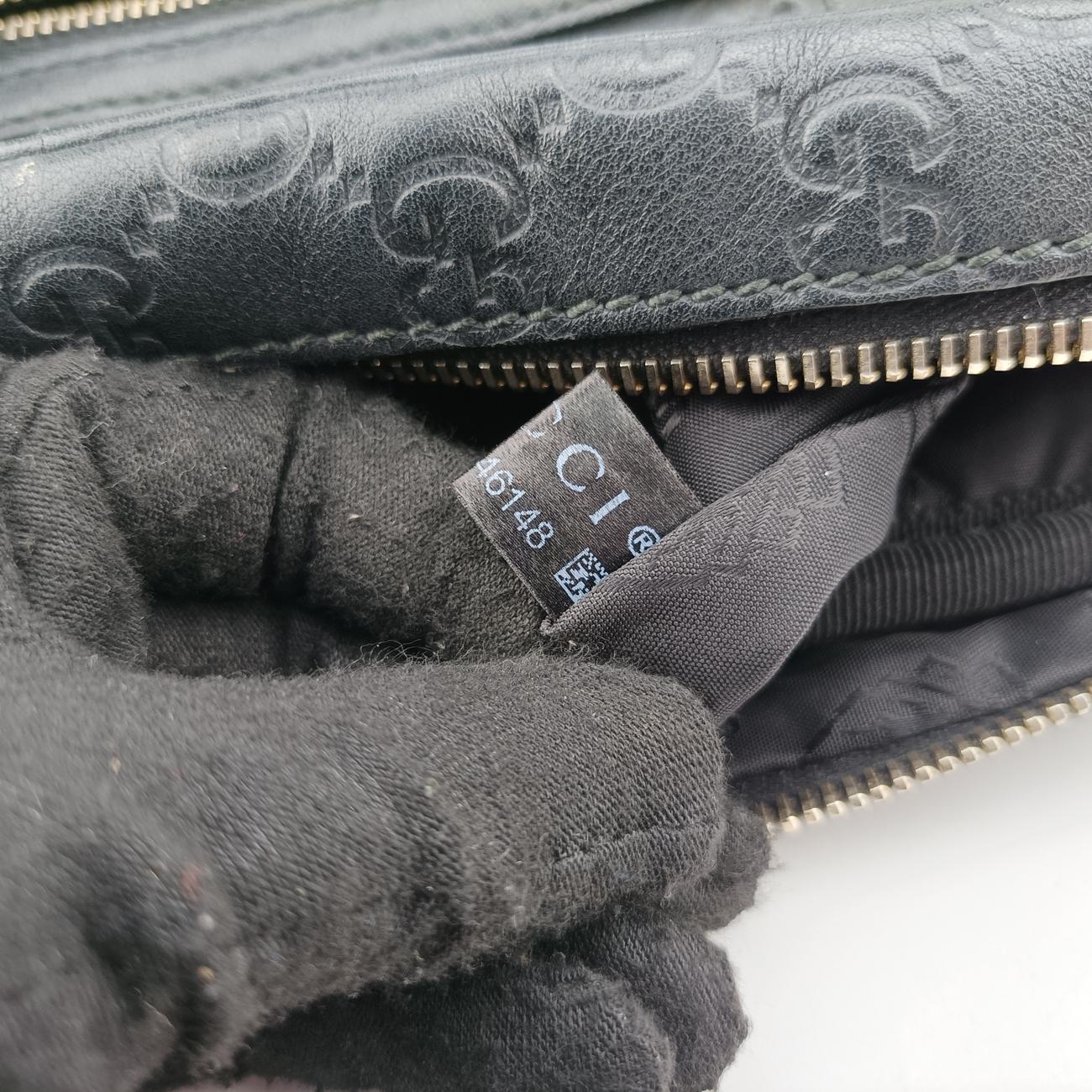 Pre-owned Gucci GG Imprime Messenger Black Leather 201448 shoulderbag | stylenewstar