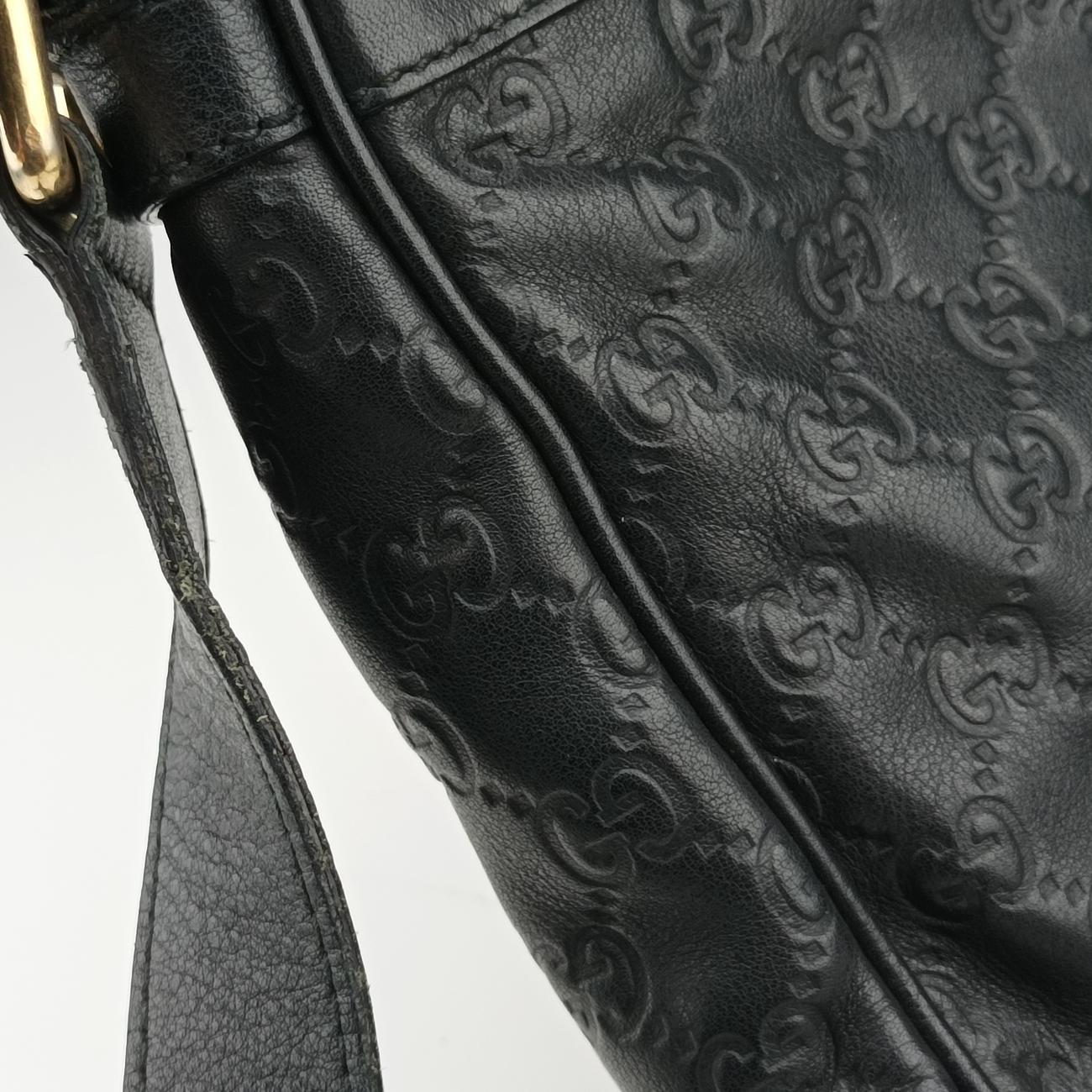 Pre-owned Gucci GG Imprime Messenger Black Leather 201448 shoulderbag | stylenewstar