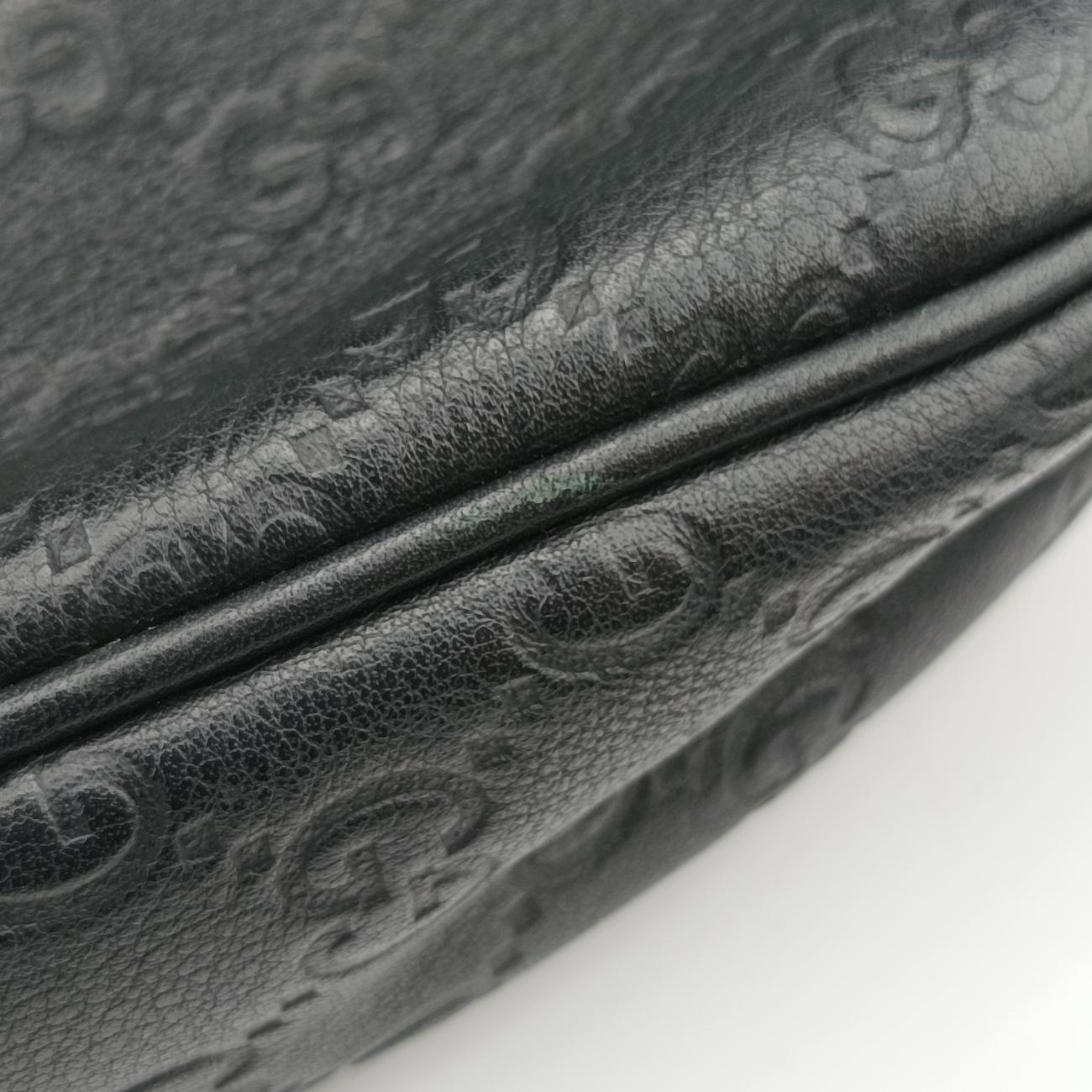 Pre-owned Gucci GG Imprime Messenger Black Leather 201448 shoulderbag | stylenewstar