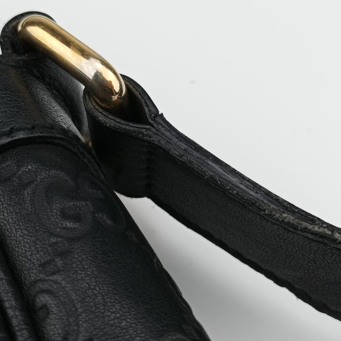 Pre-owned Gucci GG Imprime Messenger Black Leather 201448 shoulderbag | stylenewstar