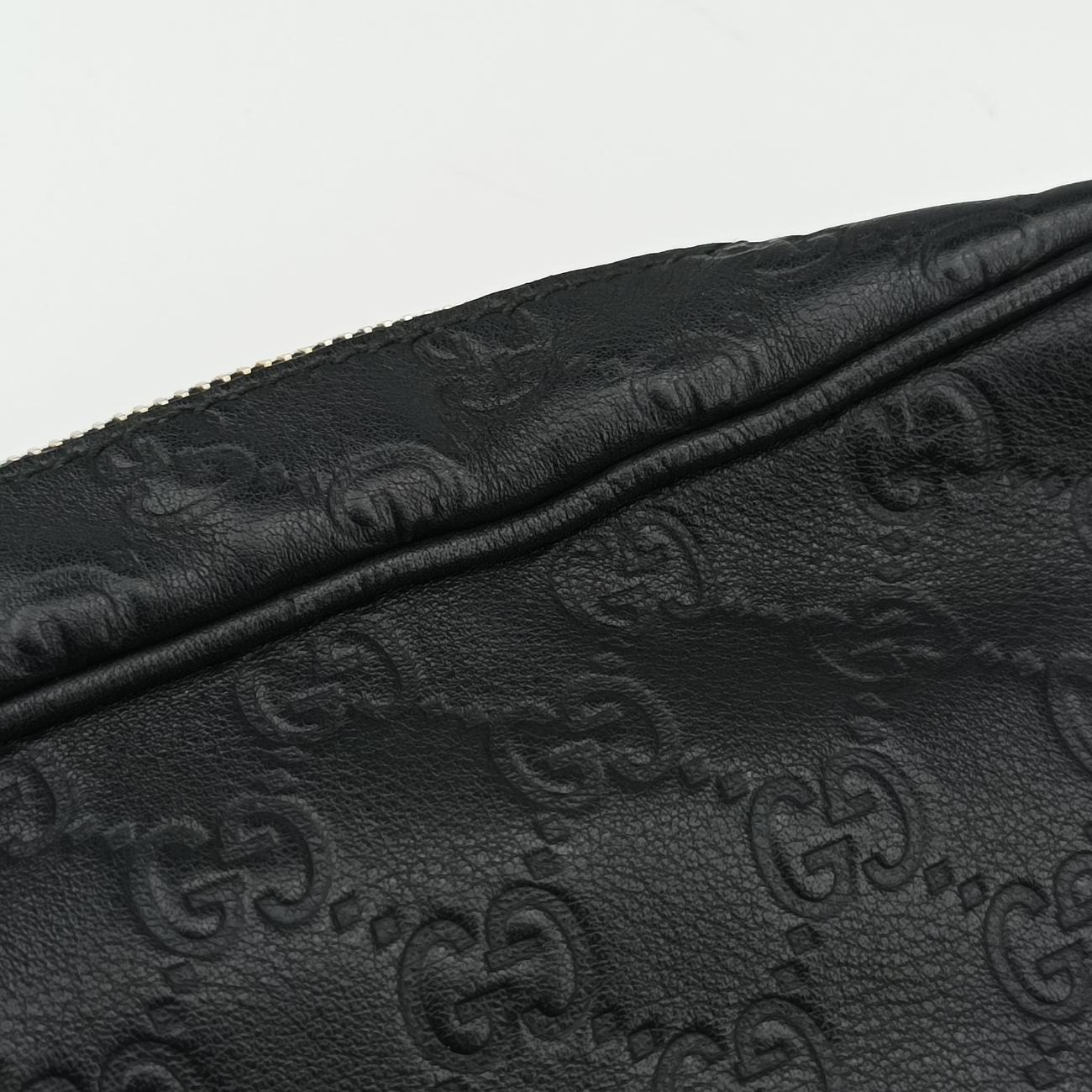 Pre-owned Gucci GG Imprime Messenger Black Leather 201448 shoulderbag | stylenewstar