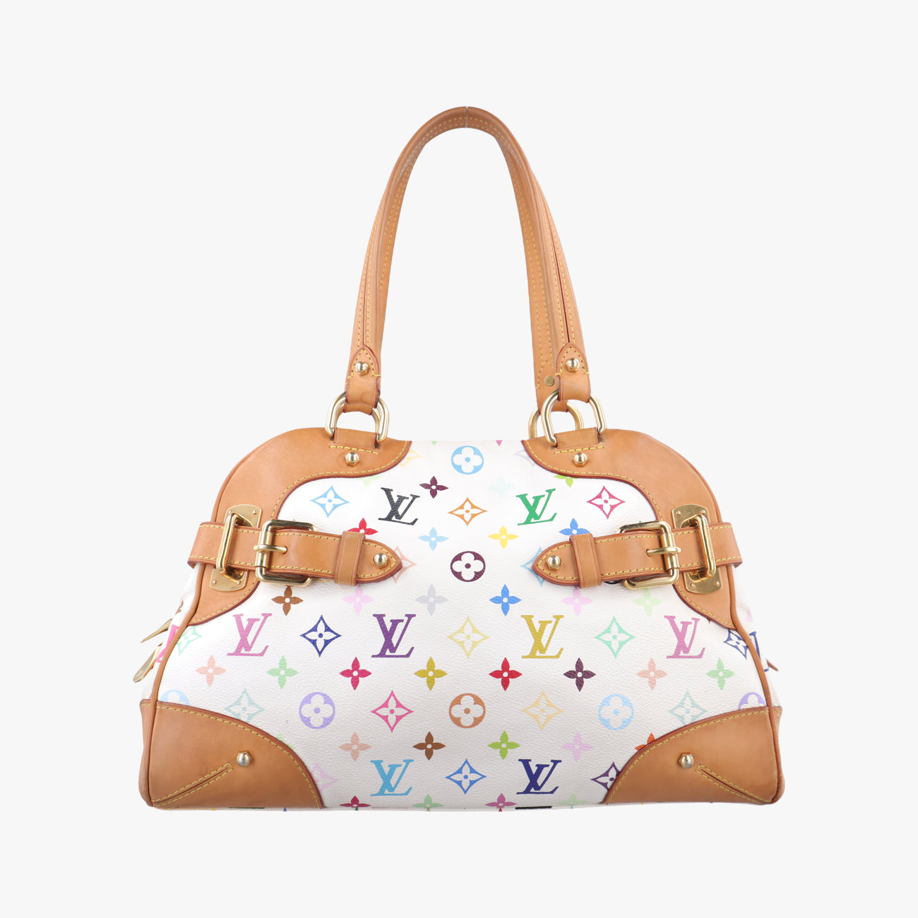 Secondhand Louis Vuitton CLAUDIA white Monogram Multicolor M40193 handbag | stylenewstar