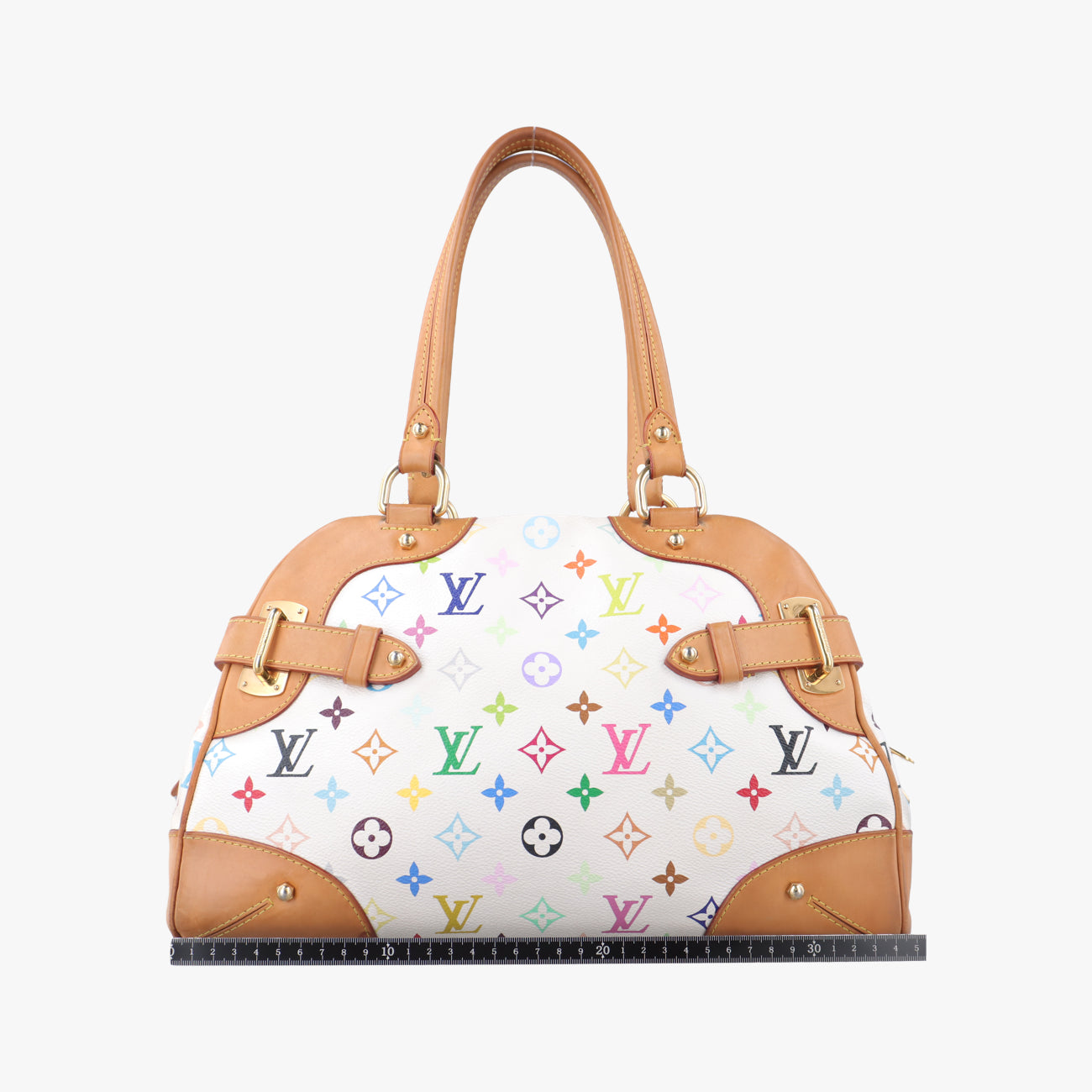 Secondhand Louis Vuitton CLAUDIA white Monogram Multicolor M40193 handbag | stylenewstar