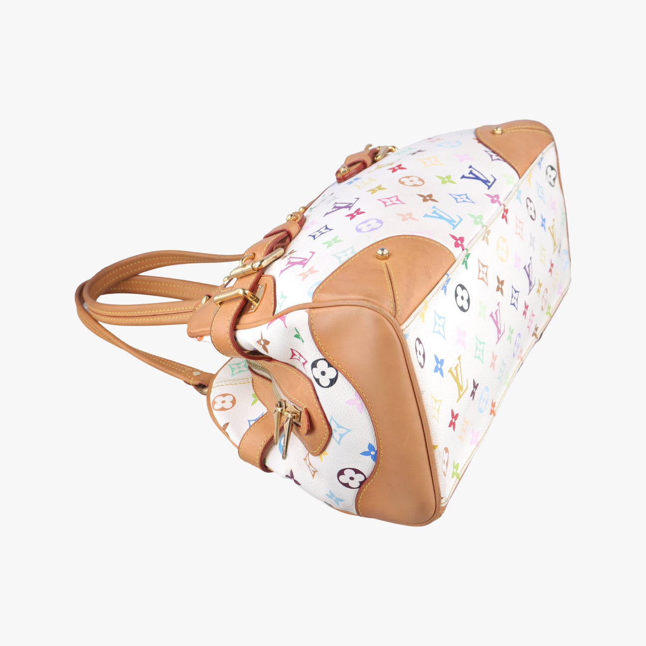 Secondhand Louis Vuitton CLAUDIA white Monogram Multicolor M40193 handbag | stylenewstar