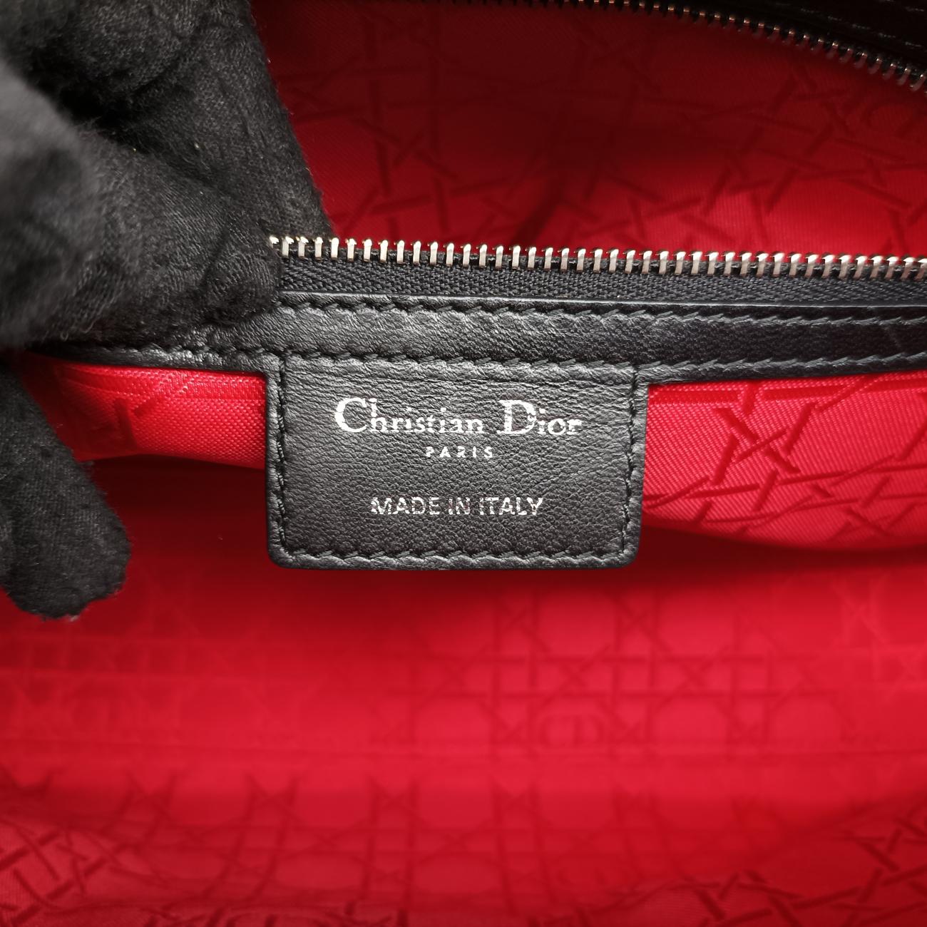 Pre-owned Christian Dior Lady Dior Black lambskin  shoulderbag | stylenewstar