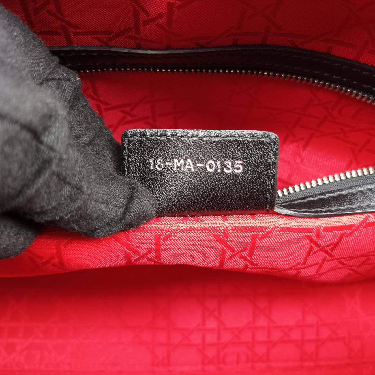 Pre-owned Christian Dior Lady Dior Black lambskin  shoulderbag | stylenewstar