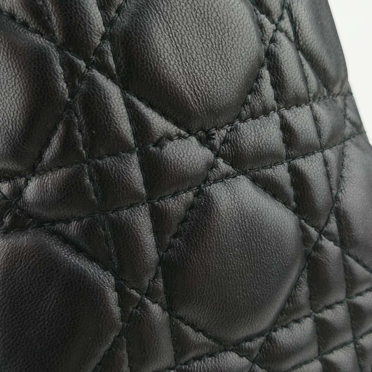 Pre-owned Christian Dior Lady Dior Black lambskin  shoulderbag | stylenewstar