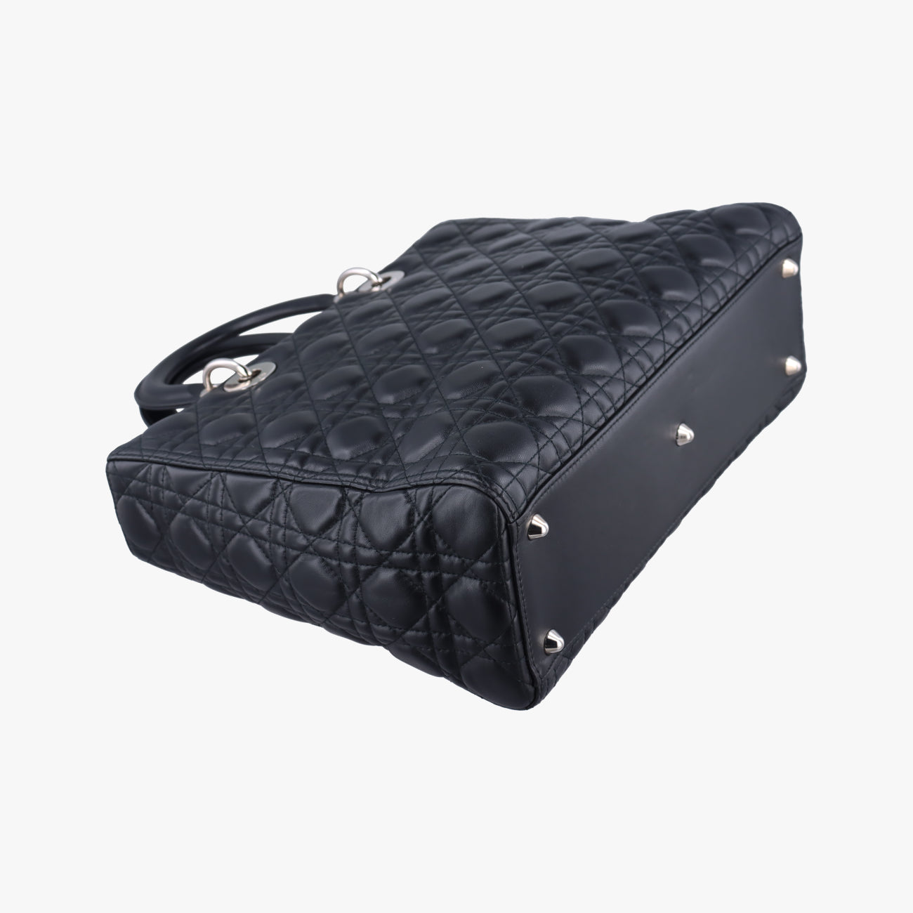 Pre-owned Christian Dior Lady Dior Black lambskin  shoulderbag | stylenewstar