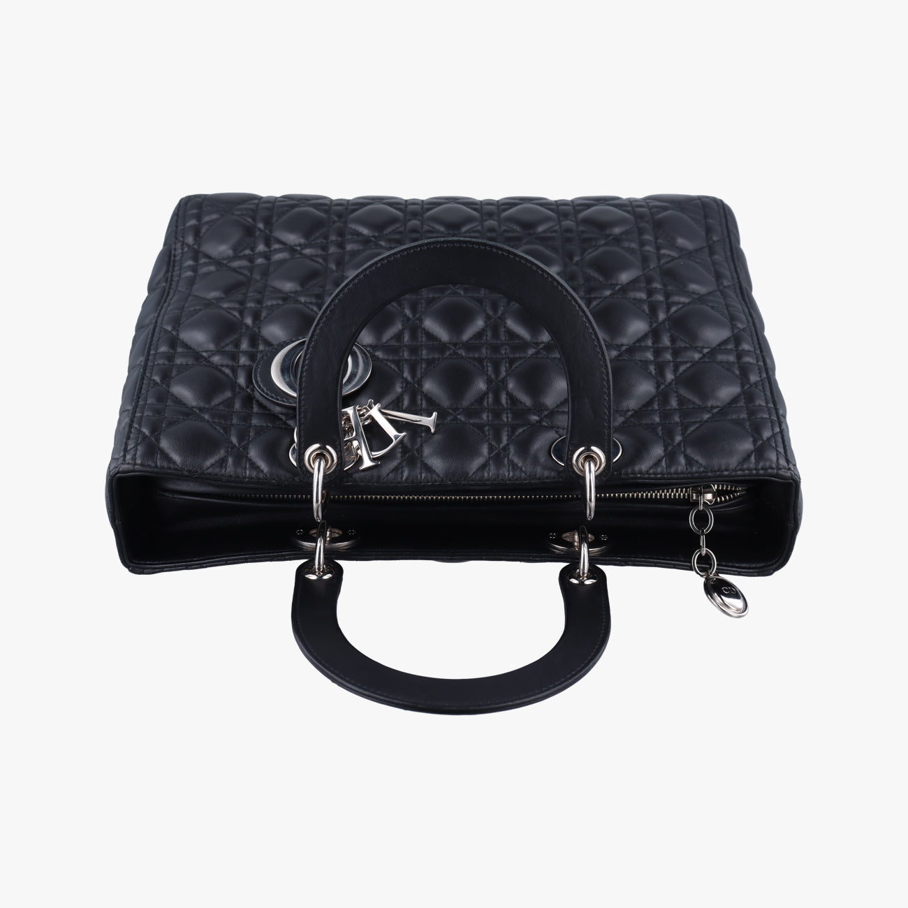 Pre-owned Christian Dior Lady Dior Black lambskin  shoulderbag | stylenewstar