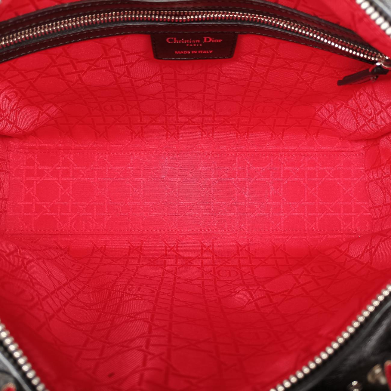 Pre-owned Christian Dior Lady Dior Black lambskin  shoulderbag | stylenewstar