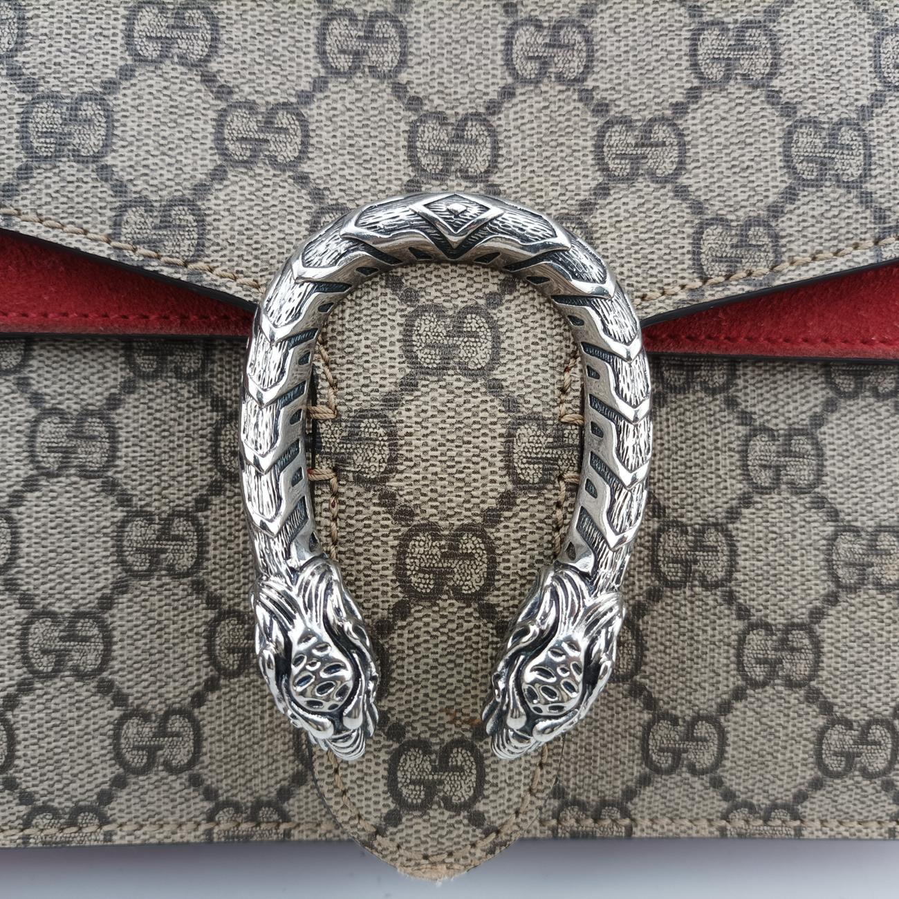 Secondhand Gucci Dionysus beige×red PVC coated canvas 400249 shoulderbag | stylenewstar