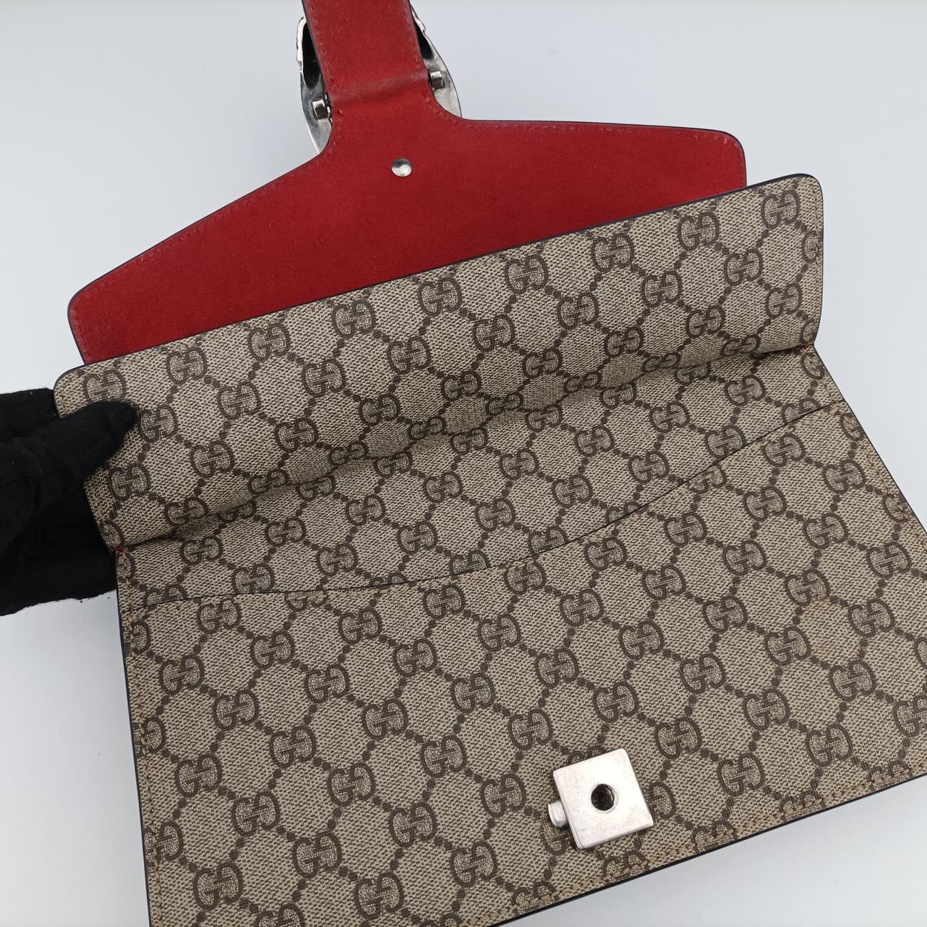 Secondhand Gucci Dionysus beige×red PVC coated canvas 400249 shoulderbag | stylenewstar