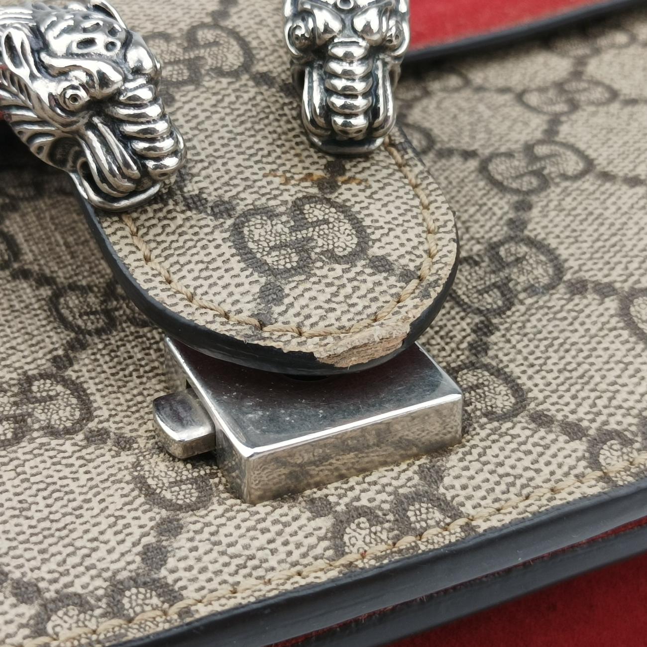 Secondhand Gucci Dionysus beige×red PVC coated canvas 400249 shoulderbag | stylenewstar