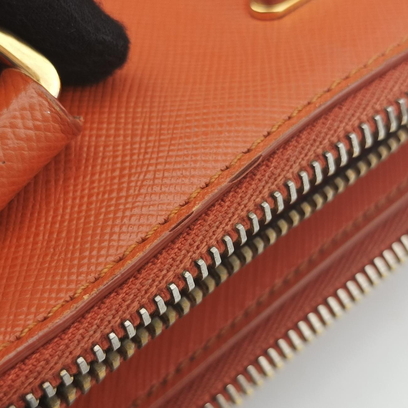 Pre-owned Prada Galleria Orange SAFFIANO Leather BN2274 shoulderbag | stylenewstar