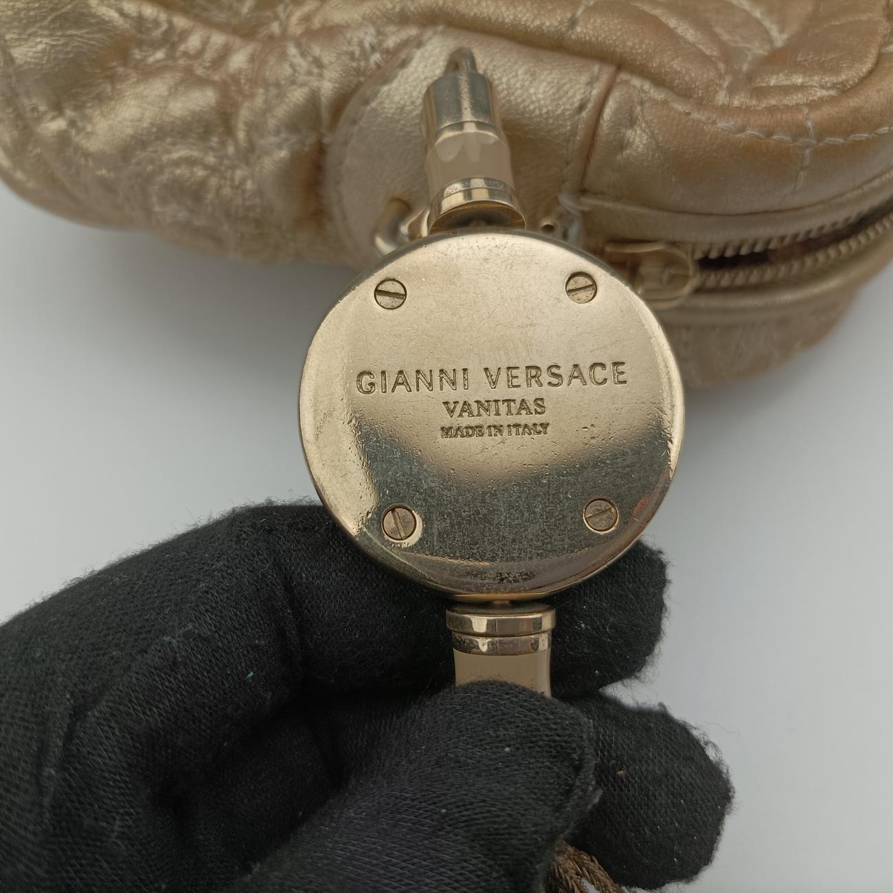 Pre-owned VERSACE Medusa Charm Vanitas Golden Leather  shoulderbag | stylenewstar