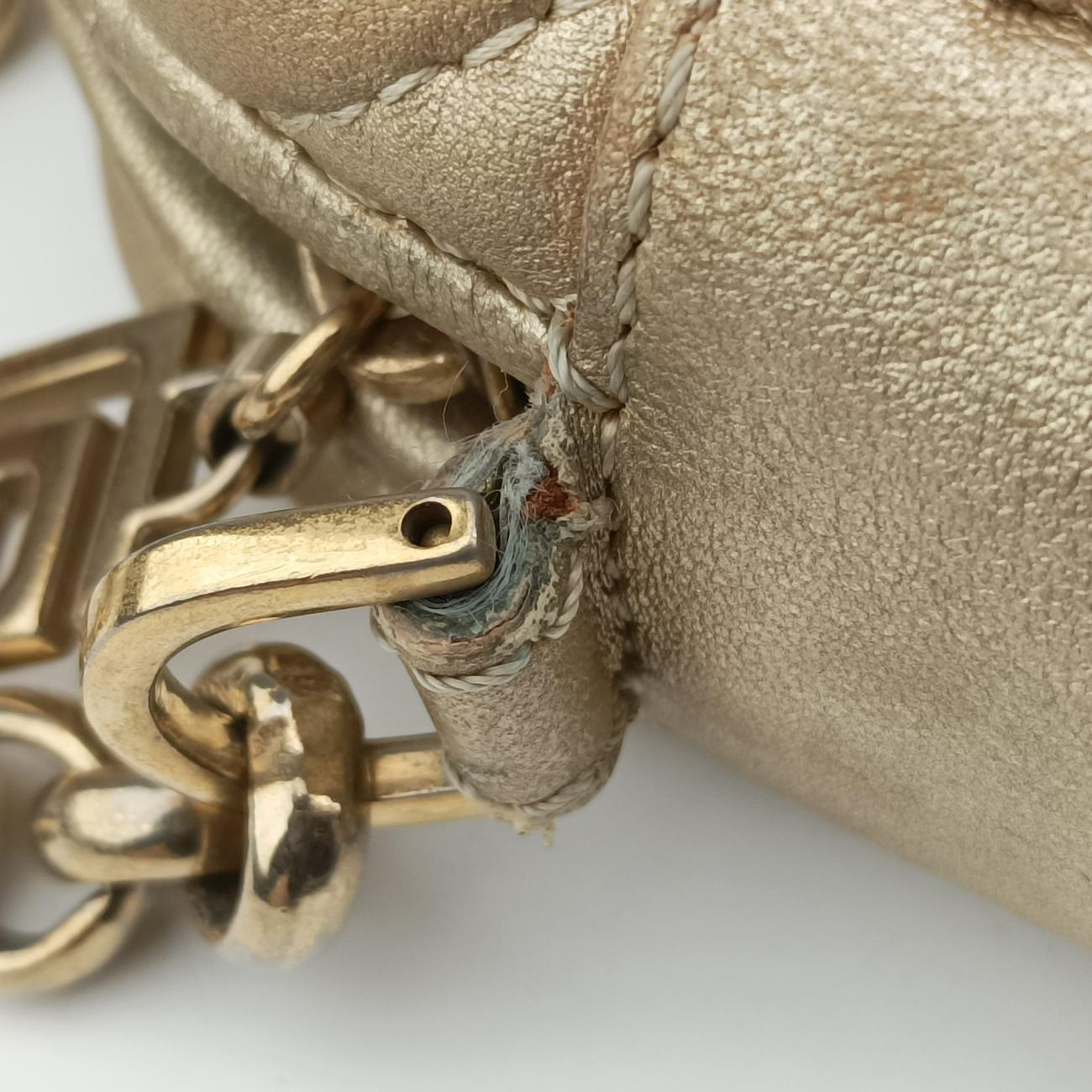 Pre-owned VERSACE Medusa Charm Vanitas Golden Leather  shoulderbag | stylenewstar