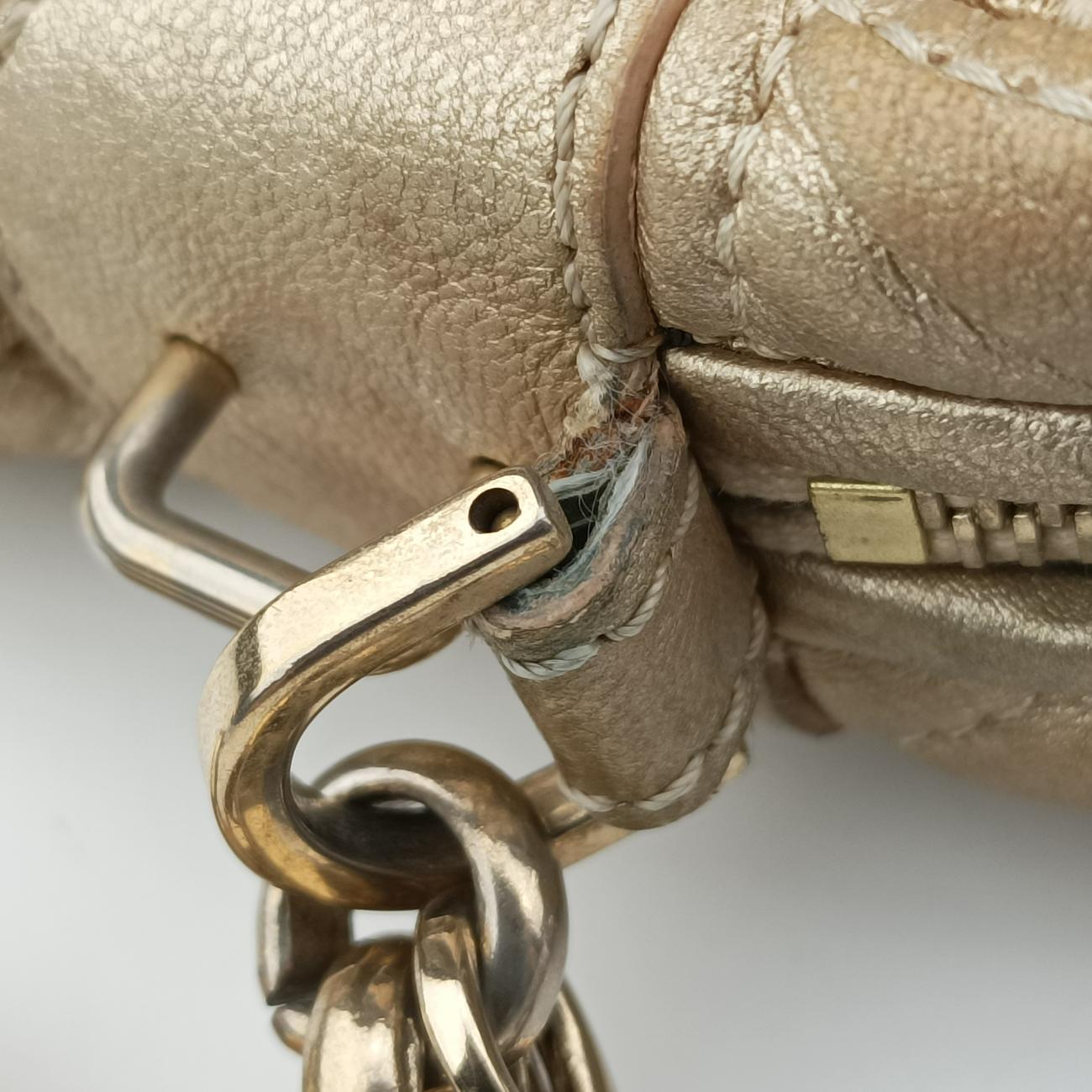 Pre-owned VERSACE Medusa Charm Vanitas Golden Leather  shoulderbag | stylenewstar