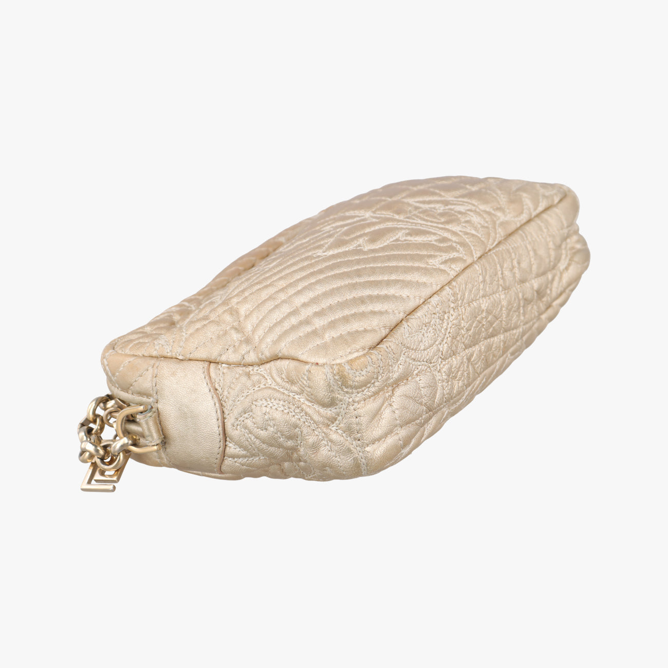 Pre-owned VERSACE Medusa Charm Vanitas Golden Leather  shoulderbag | stylenewstar