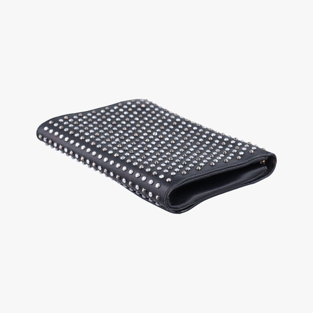 Secondhand VERSACE Studded Palazzo medusa Black Leather  shoulderbag | stylenewstar