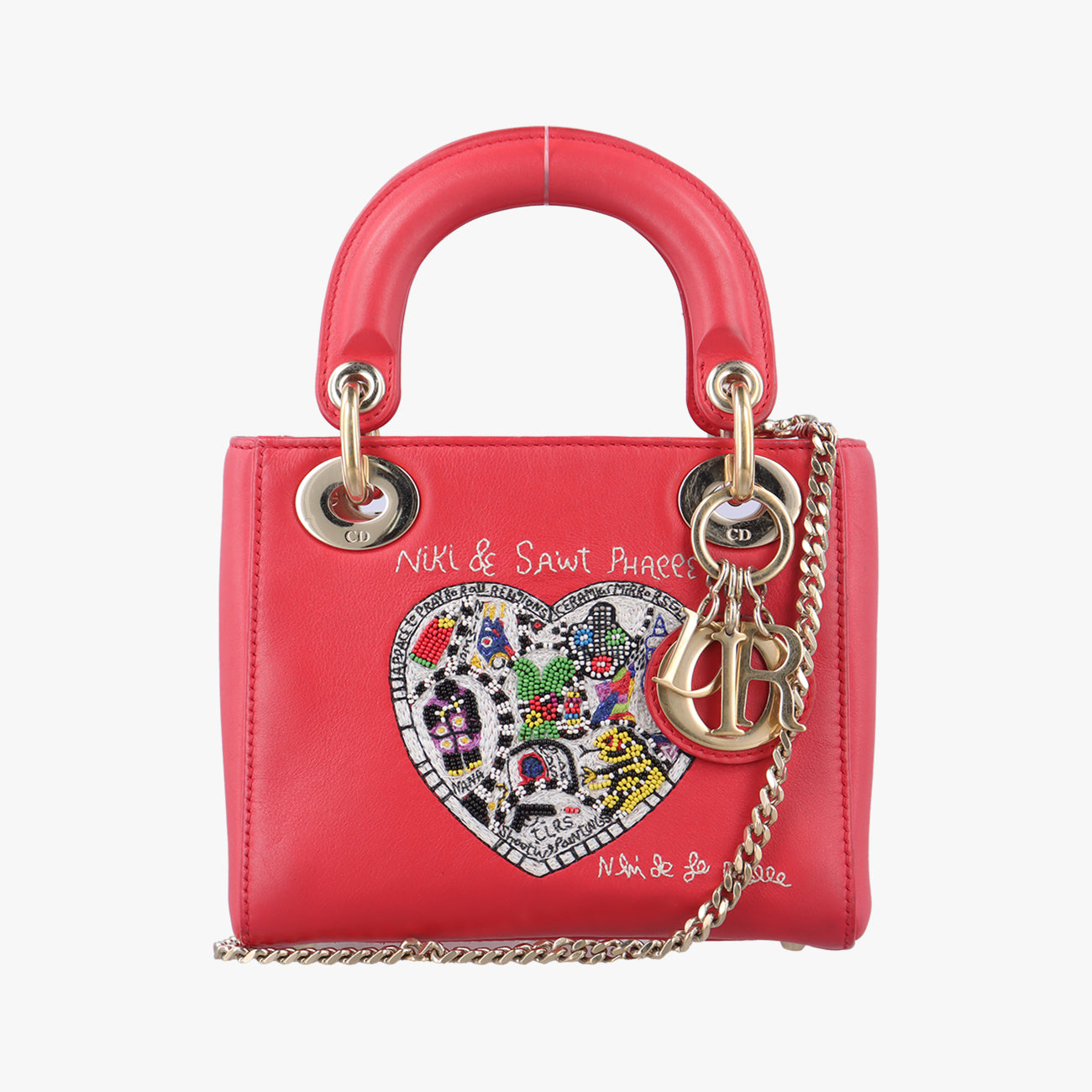 Secondhand Christian Dior Niki de Saint Phalle Lady Dior Red×multicolor Leather  shoulderbag | stylenewstar
