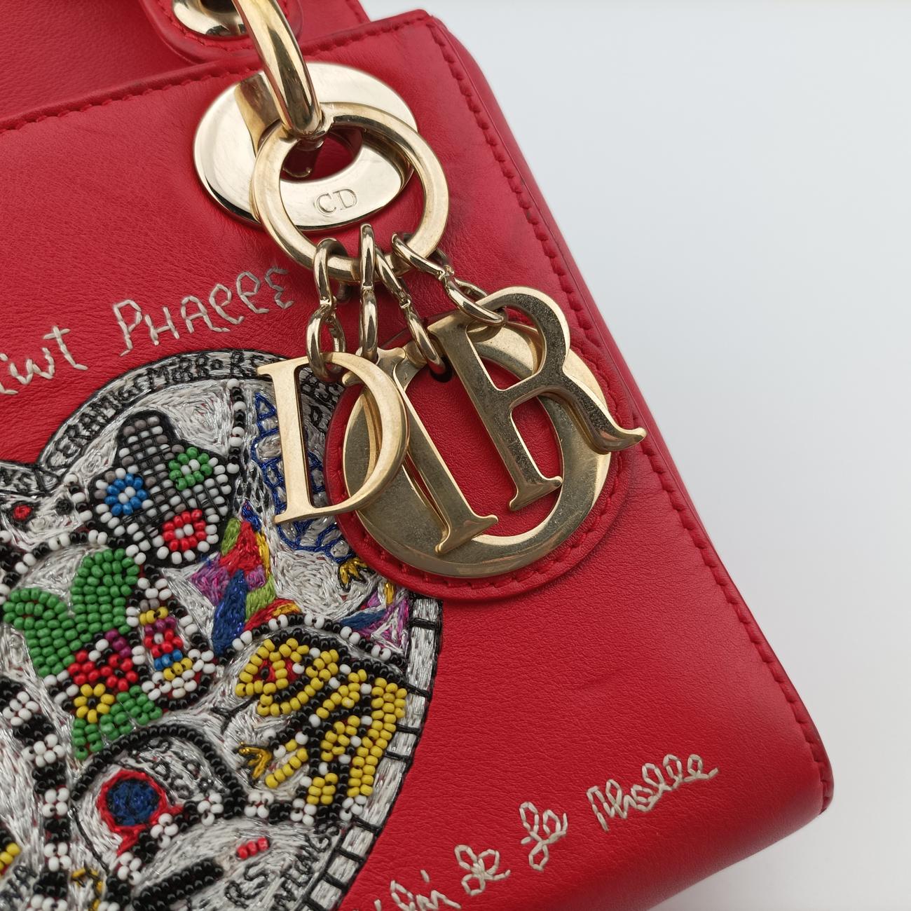 Secondhand Christian Dior Niki de Saint Phalle Lady Dior Red×multicolor Leather  shoulderbag | stylenewstar