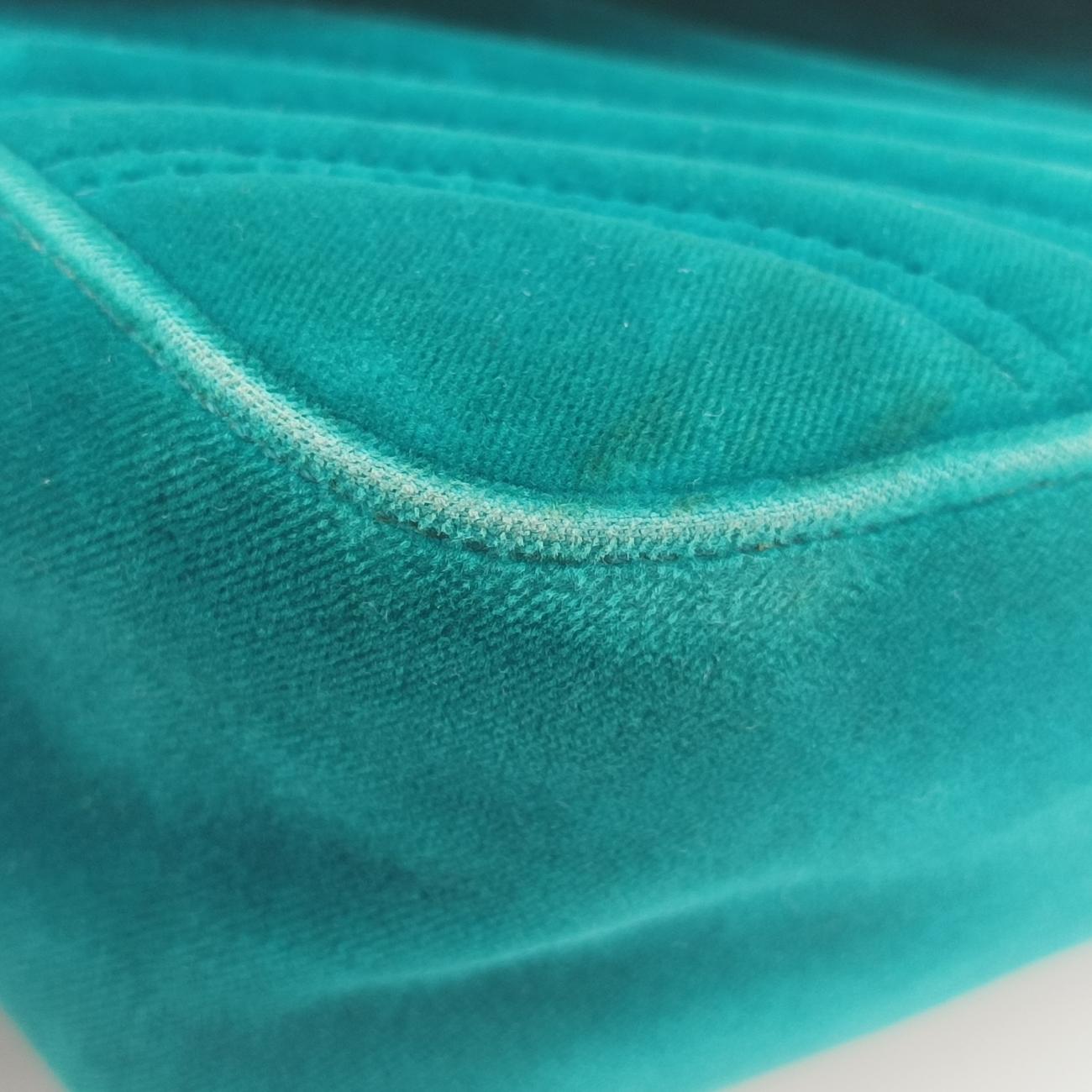 Pre-owned Gucci GG Marmont Blue velour 443497 shoulderbag | stylenewstar