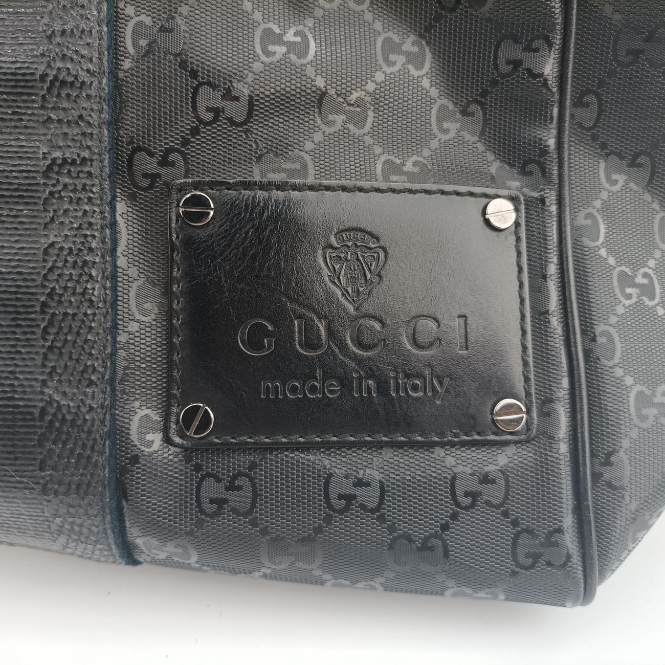 Pre-owned Gucci GG Imprime Black PVC coated canvas 223589 shoulderbag | stylenewstar