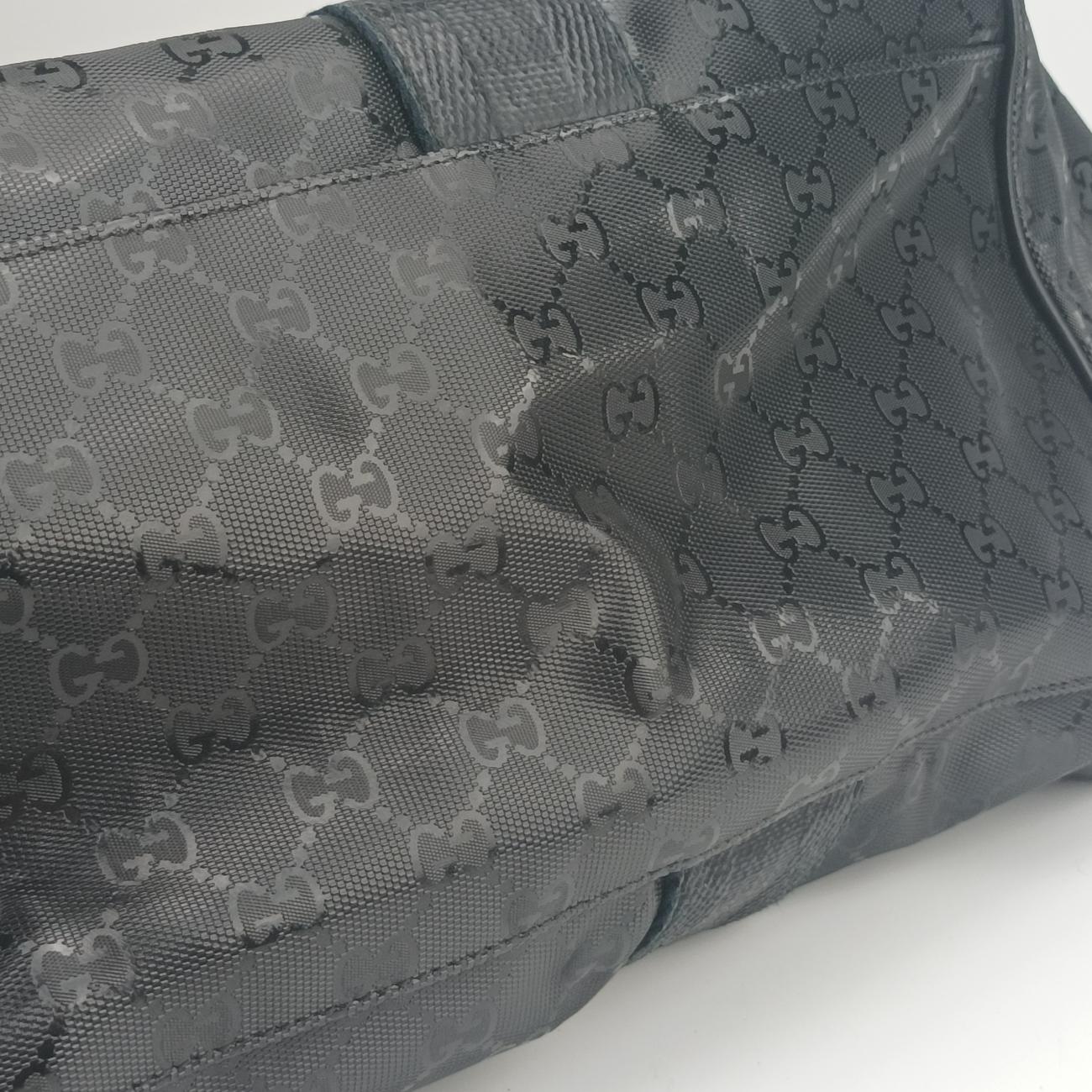 Pre-owned Gucci GG Imprime Black PVC coated canvas 223589 shoulderbag | stylenewstar