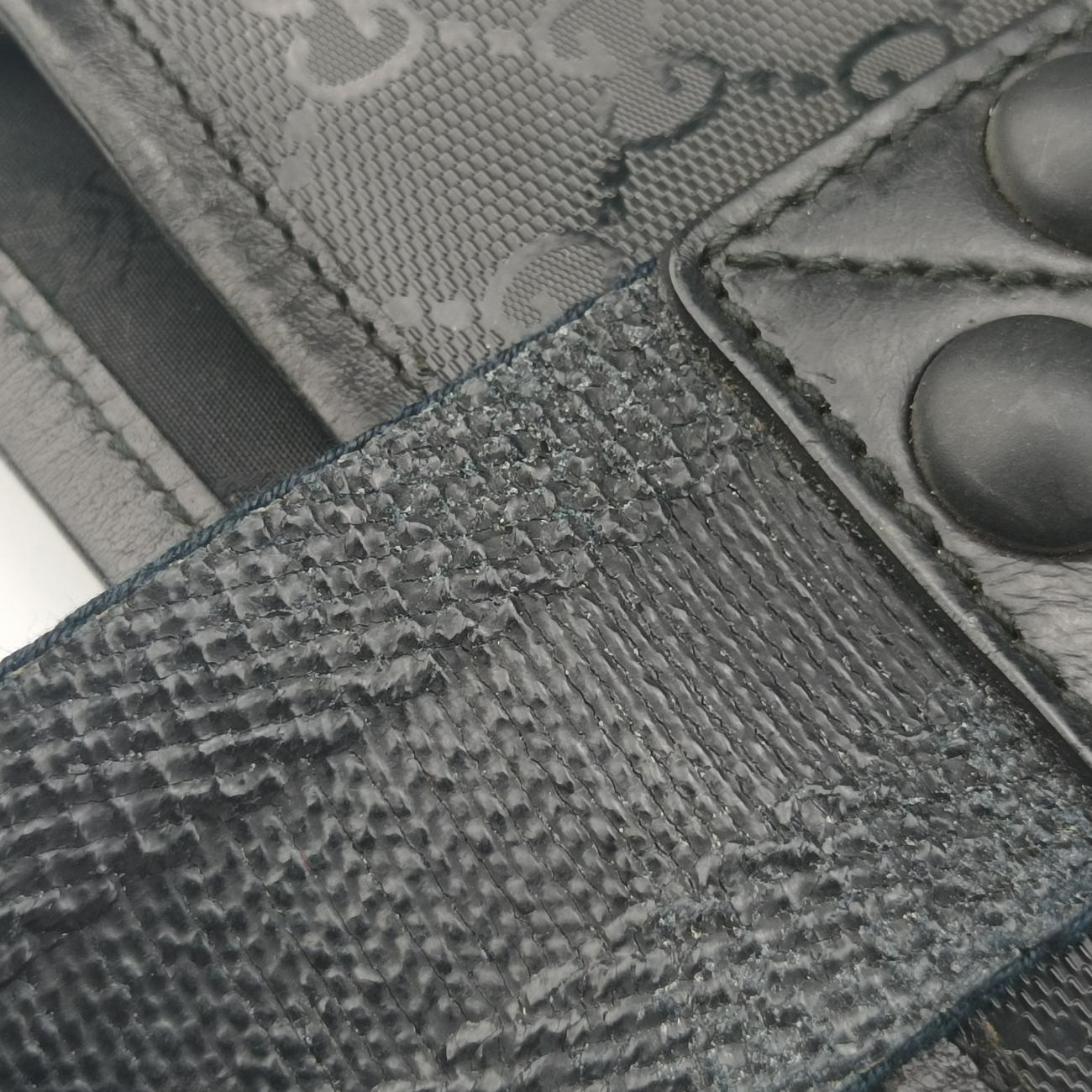 Pre-owned Gucci GG Imprime Black PVC coated canvas 223589 shoulderbag | stylenewstar