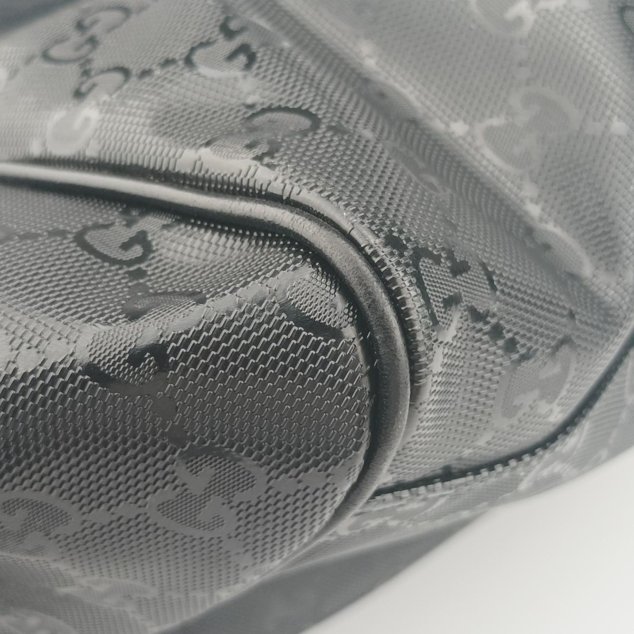 Pre-owned Gucci GG Imprime Black PVC coated canvas 223589 shoulderbag | stylenewstar