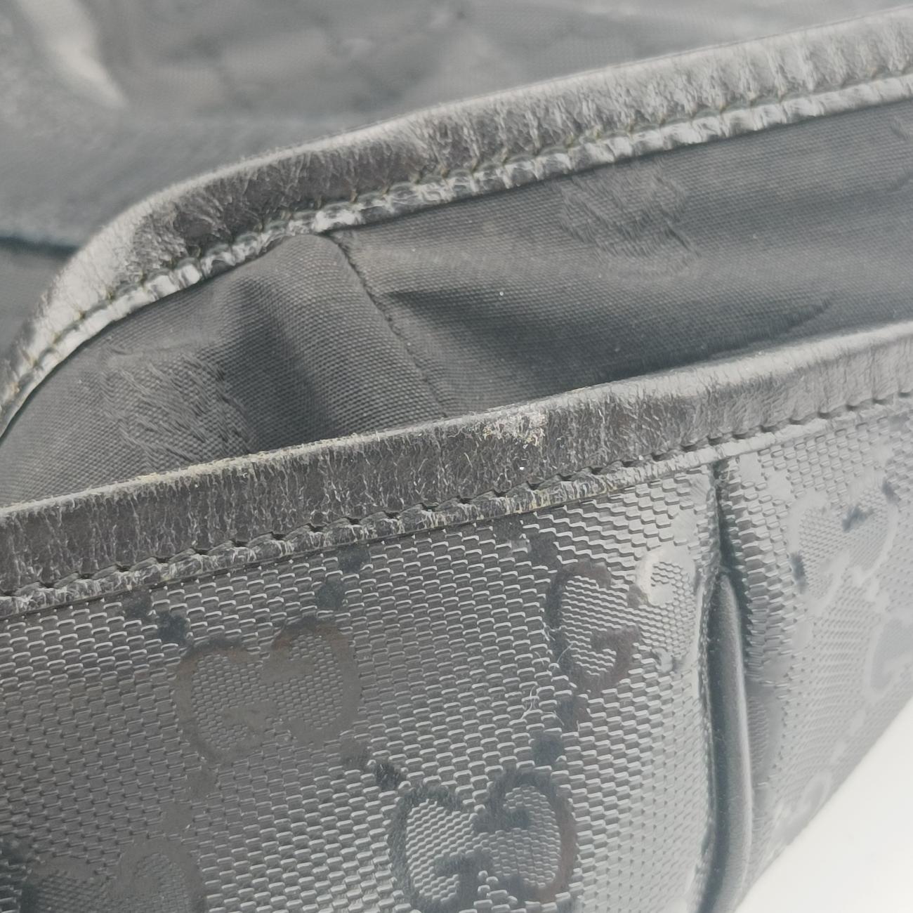 Pre-owned Gucci GG Imprime Black PVC coated canvas 223589 shoulderbag | stylenewstar