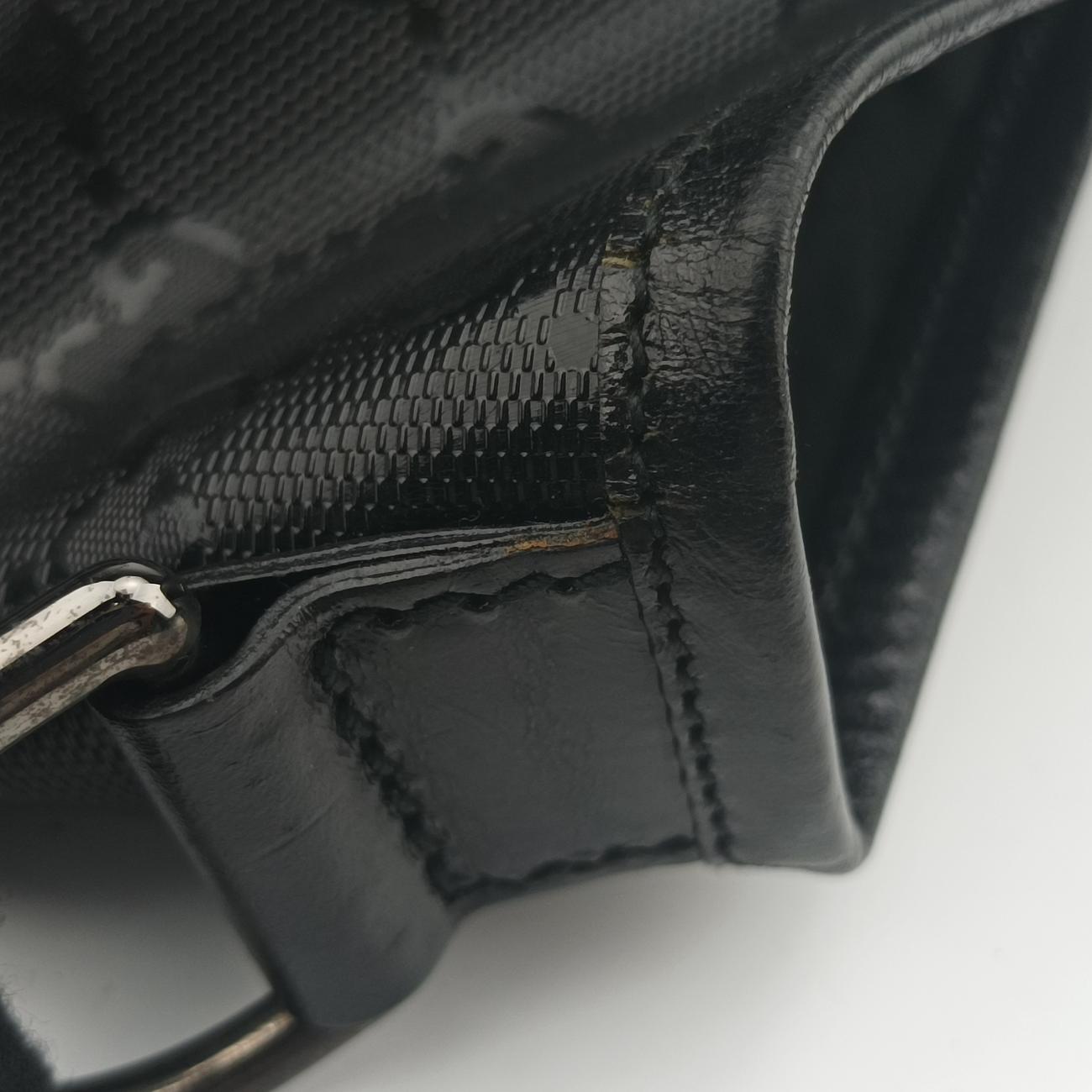 Pre-owned Gucci GG Imprime Black PVC coated canvas 223589 shoulderbag | stylenewstar