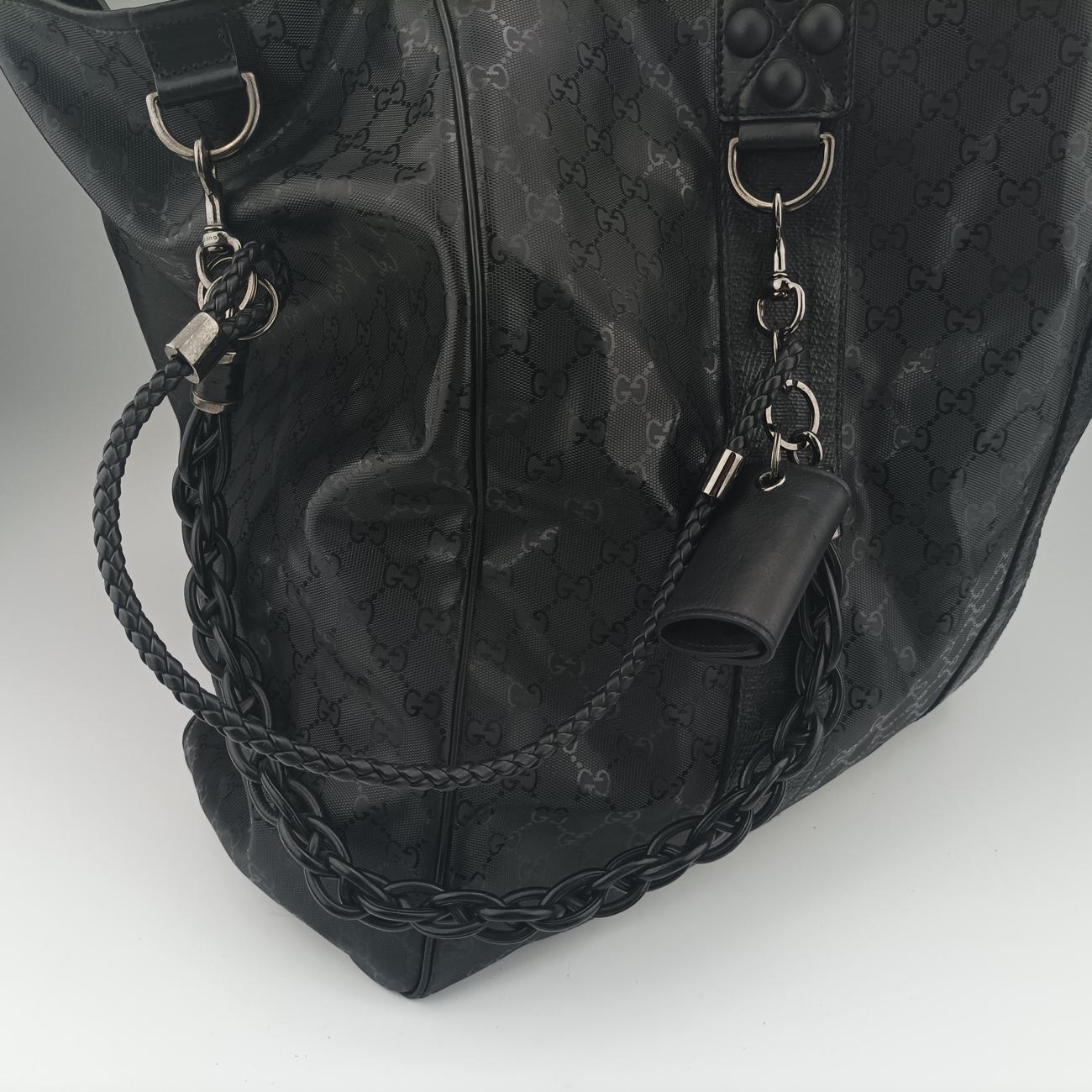 Pre-owned Gucci GG Imprime Black PVC coated canvas 223589 shoulderbag | stylenewstar