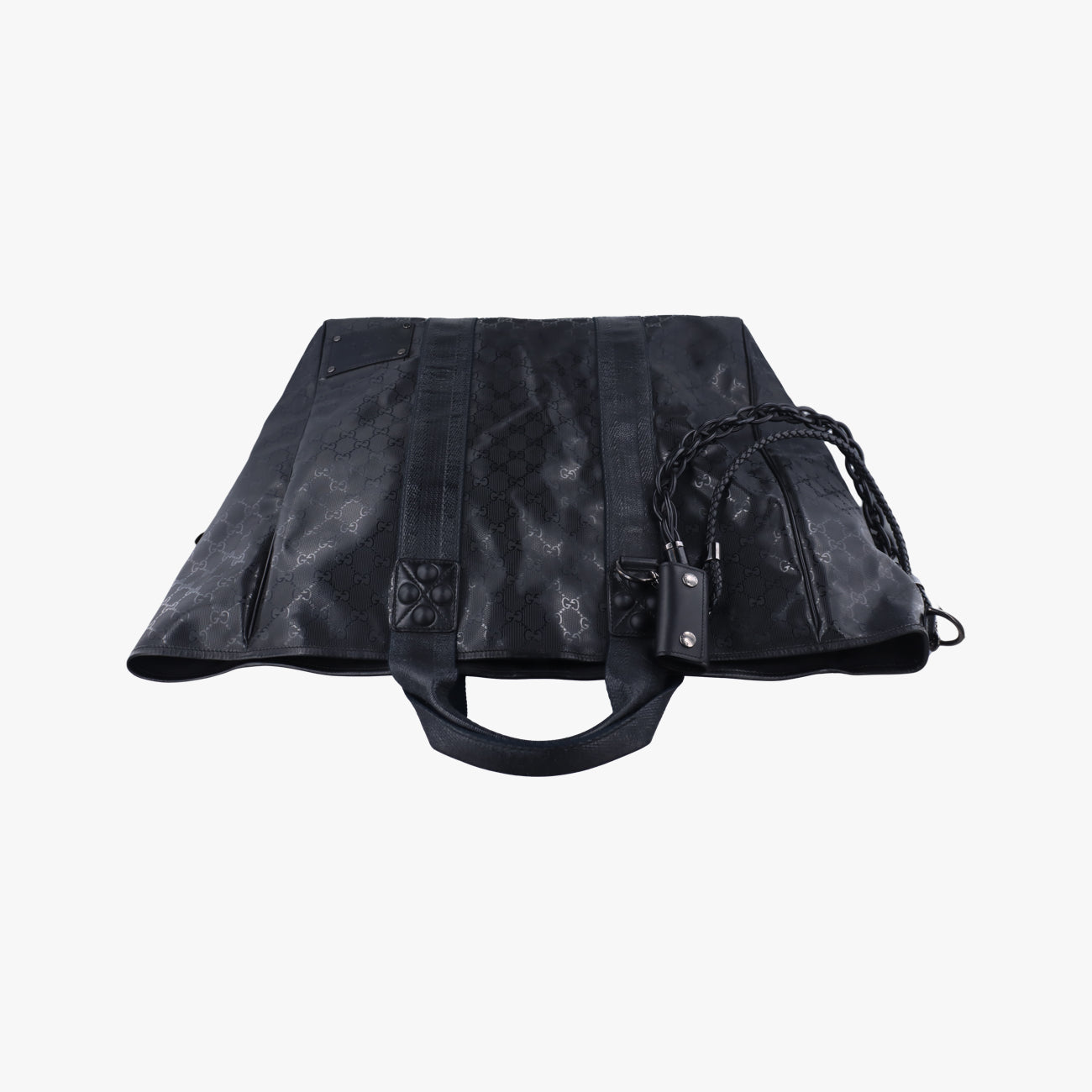 Pre-owned Gucci GG Imprime Black PVC coated canvas 223589 shoulderbag | stylenewstar