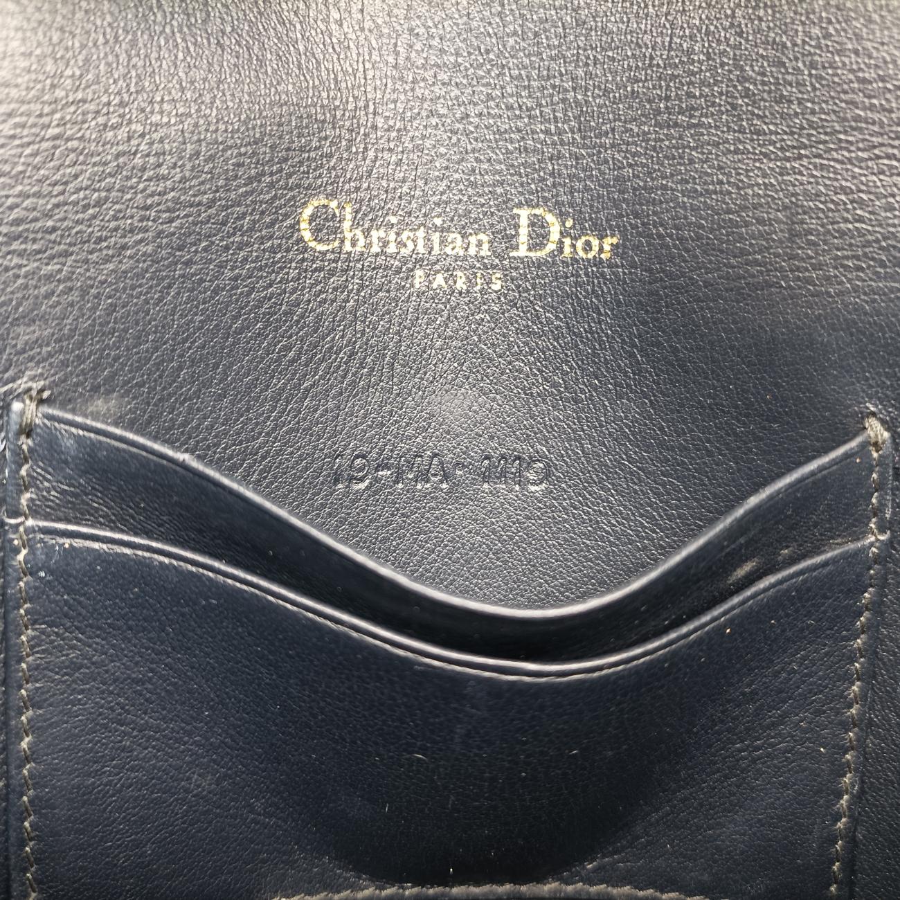 Vintage Christian Dior Saddle Navy×Gray jacquard  shoulderbag | stylenewstar