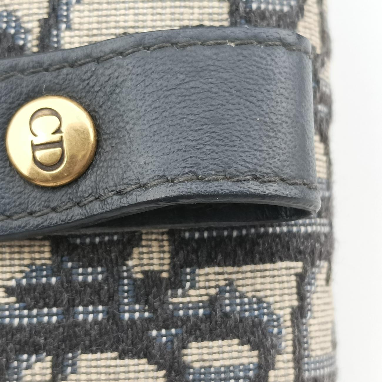 Vintage Christian Dior Saddle Navy×Gray jacquard  shoulderbag | stylenewstar