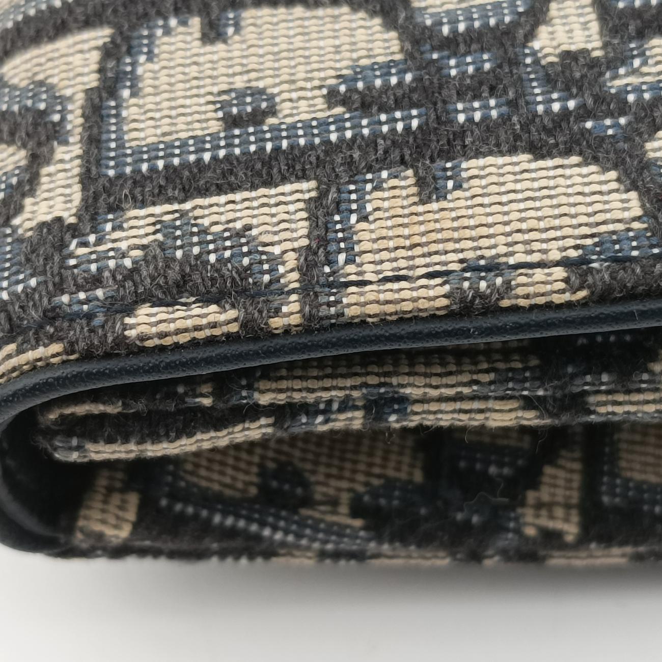 Vintage Christian Dior Saddle Navy×Gray jacquard  shoulderbag | stylenewstar