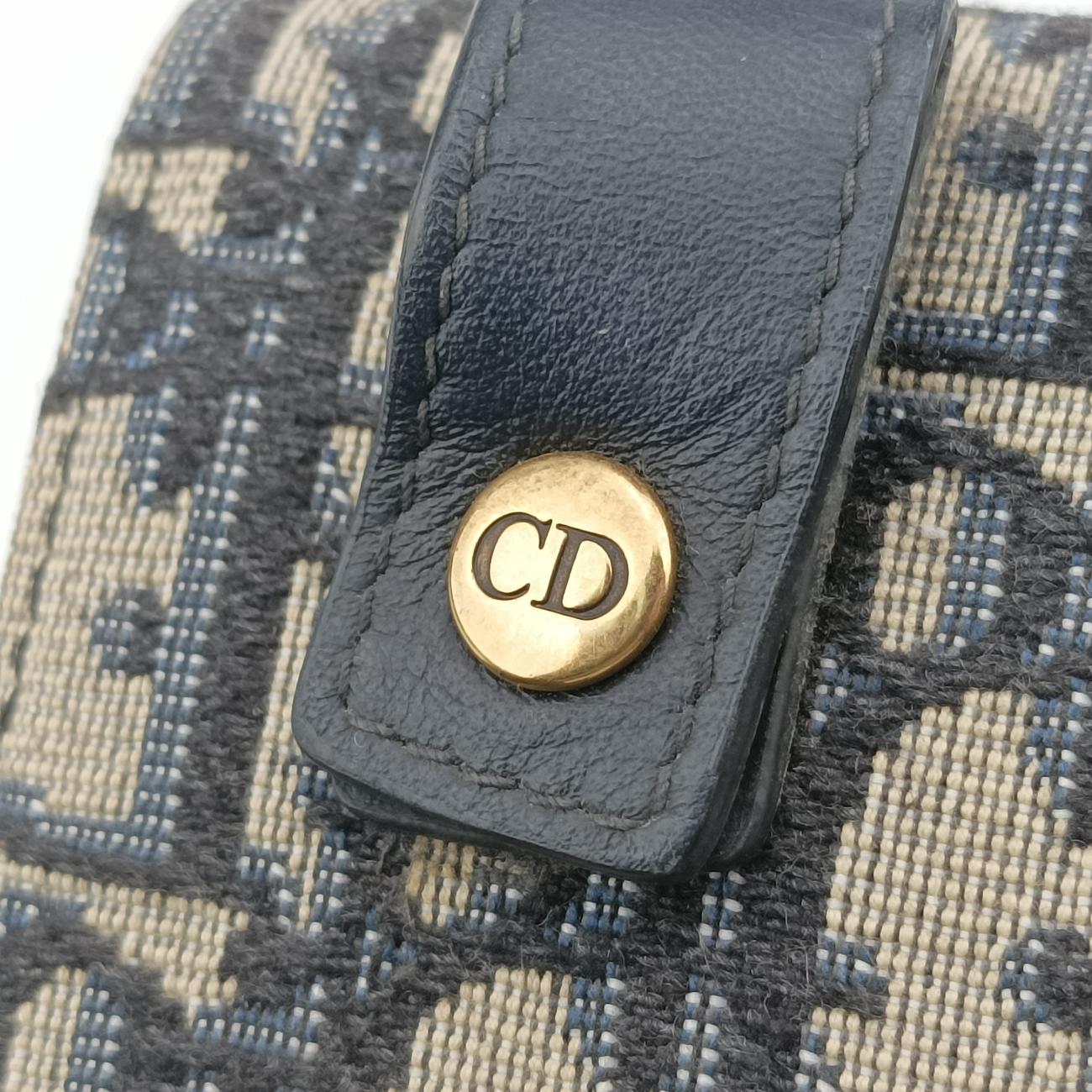 Vintage Christian Dior Saddle Navy×Gray jacquard  shoulderbag | stylenewstar