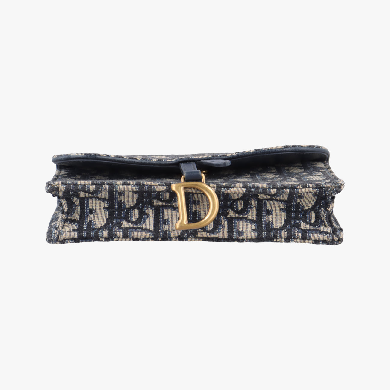 Vintage Christian Dior Saddle Navy×Gray jacquard  shoulderbag | stylenewstar