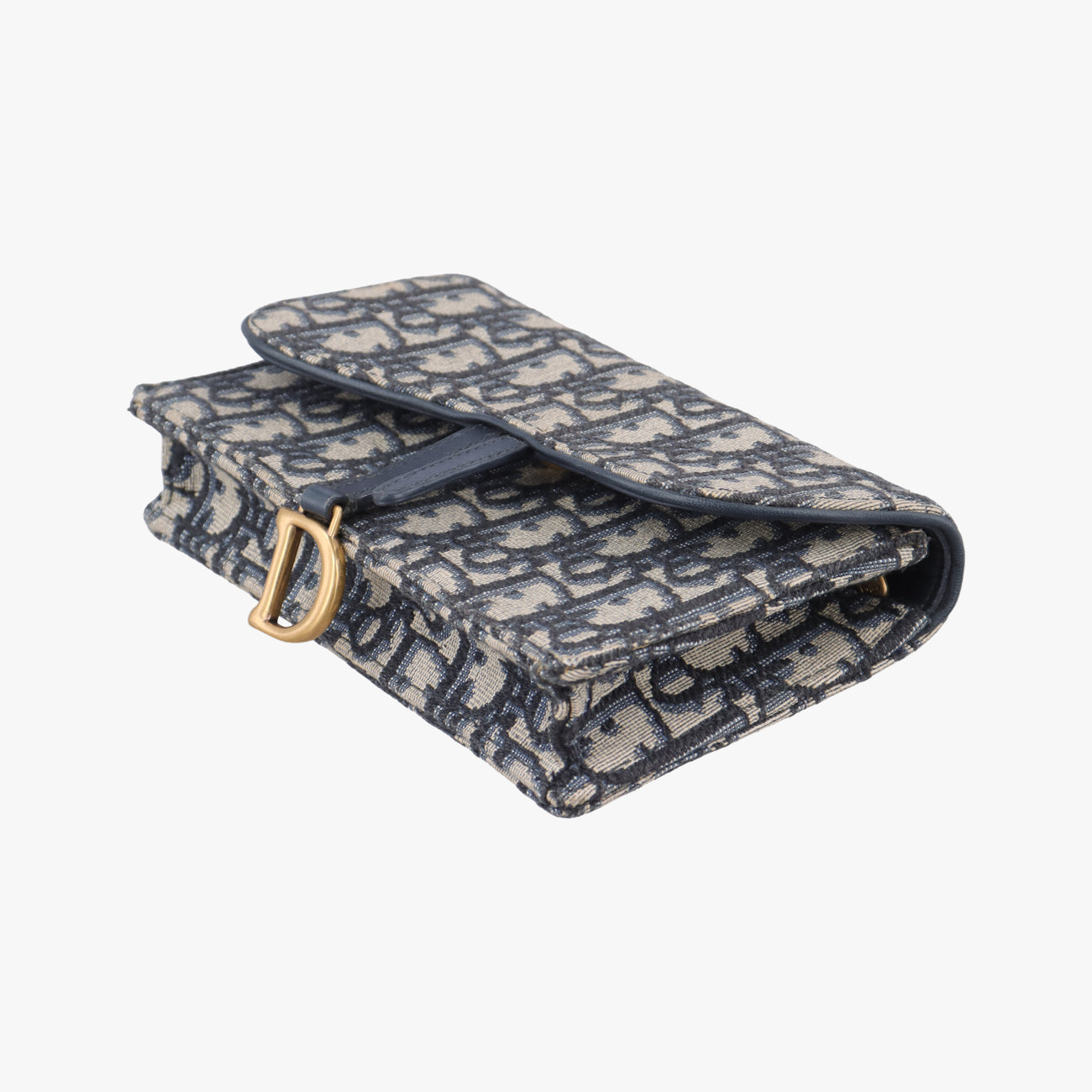 Vintage Christian Dior Saddle Navy×Gray jacquard  shoulderbag | stylenewstar