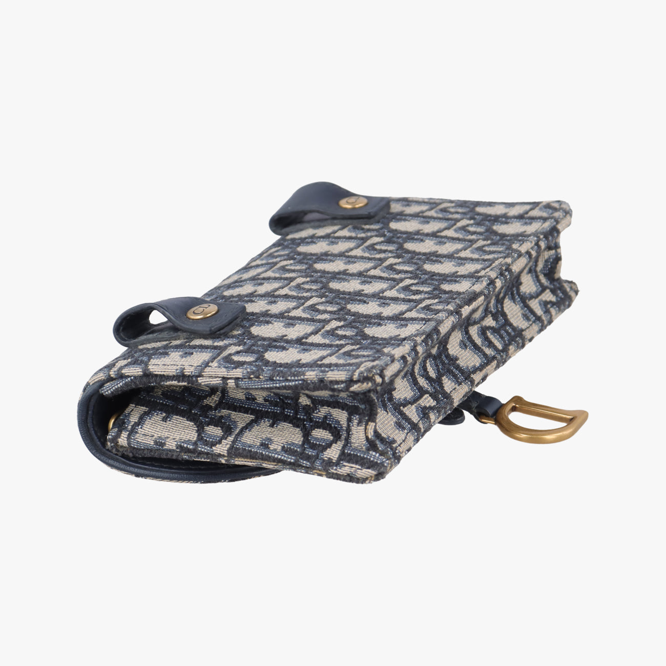 Vintage Christian Dior Saddle Navy×Gray jacquard  shoulderbag | stylenewstar