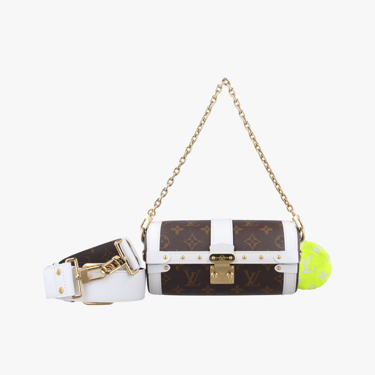 Pre-owned Louis Vuitton Papillon Trunk Brown×white Monogram Canvas×calf leather M81485 shoulderbag | stylenewstar