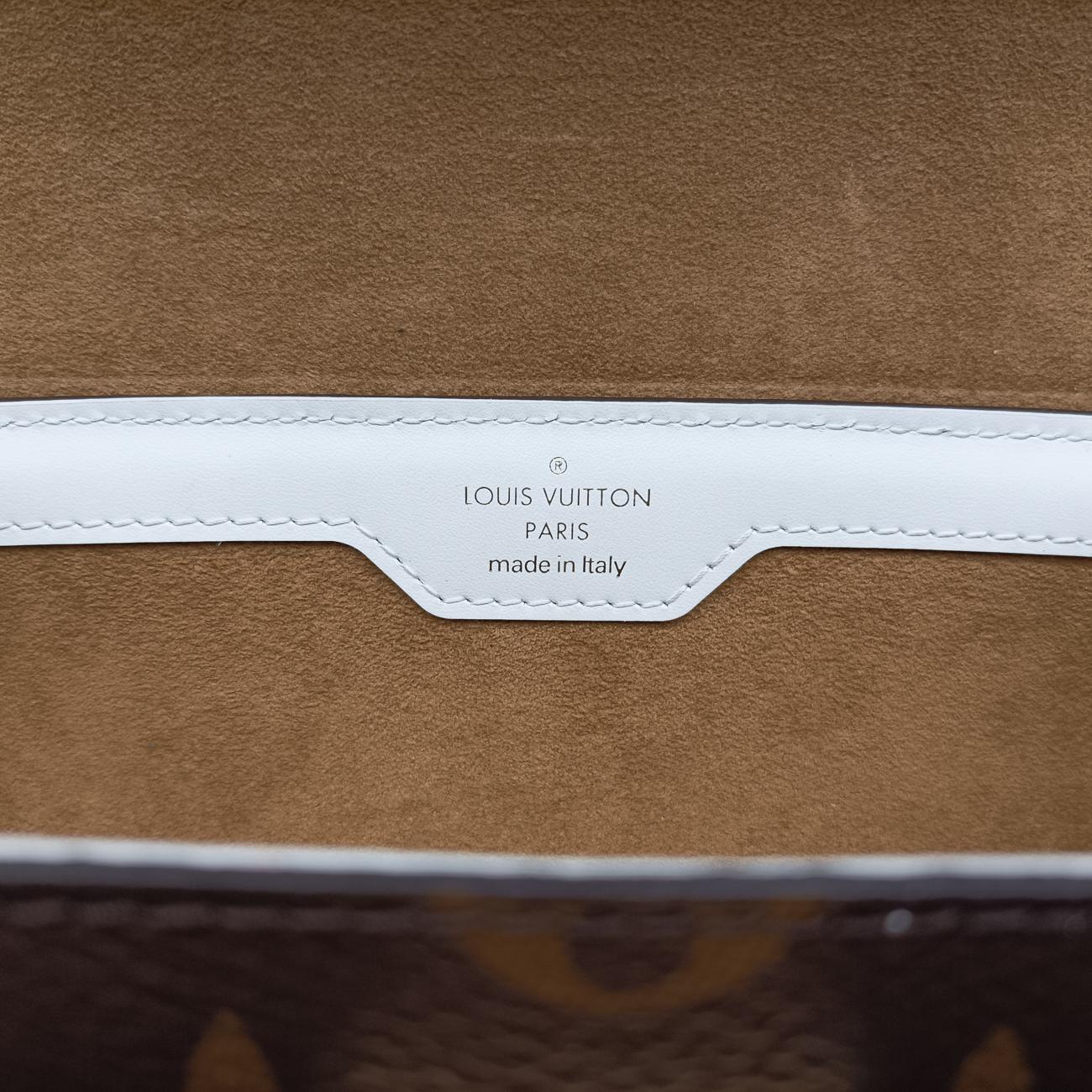 Pre-owned Louis Vuitton Papillon Trunk Brown×white Monogram Canvas×calf leather M81485 shoulderbag | stylenewstar