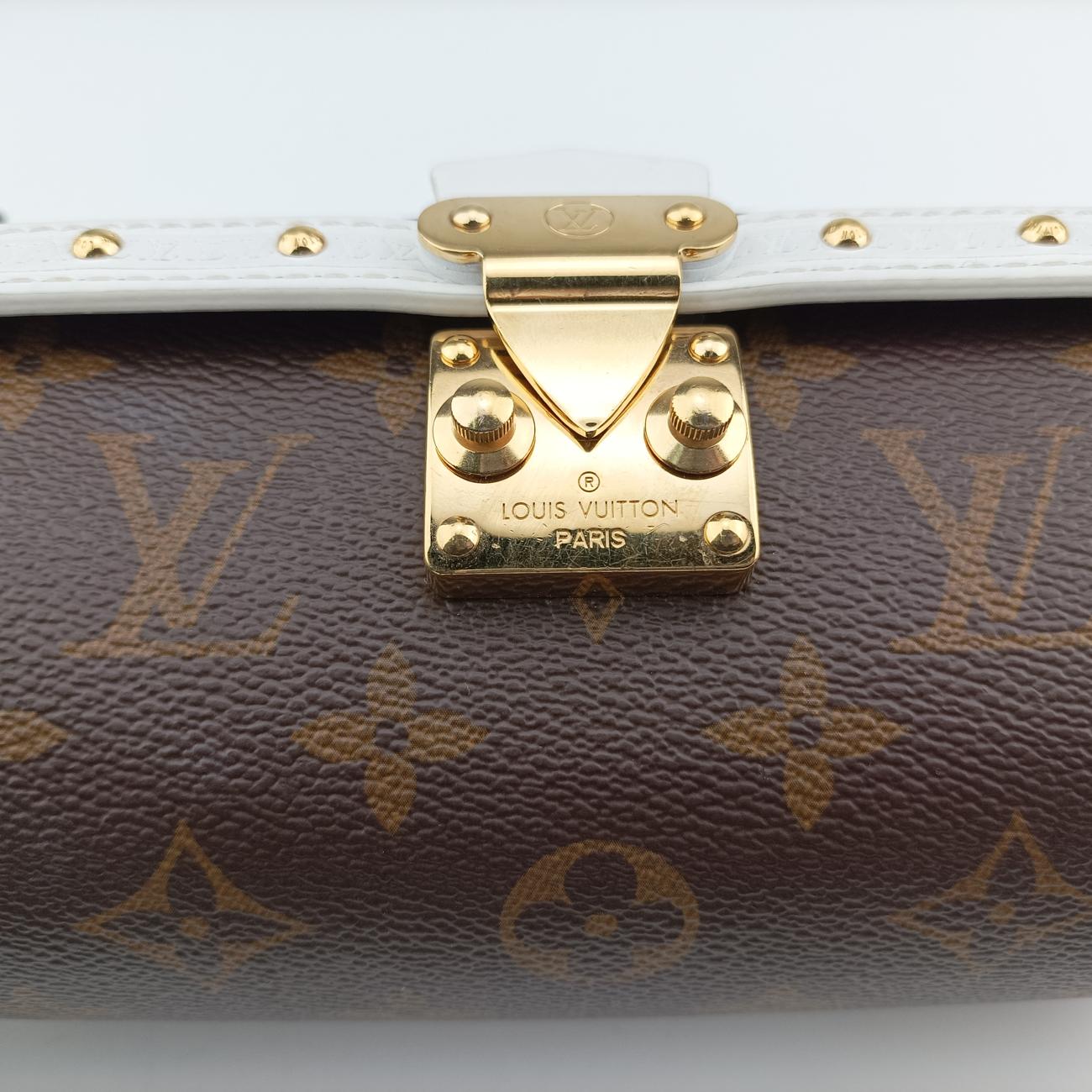 Pre-owned Louis Vuitton Papillon Trunk Brown×white Monogram Canvas×calf leather M81485 shoulderbag | stylenewstar