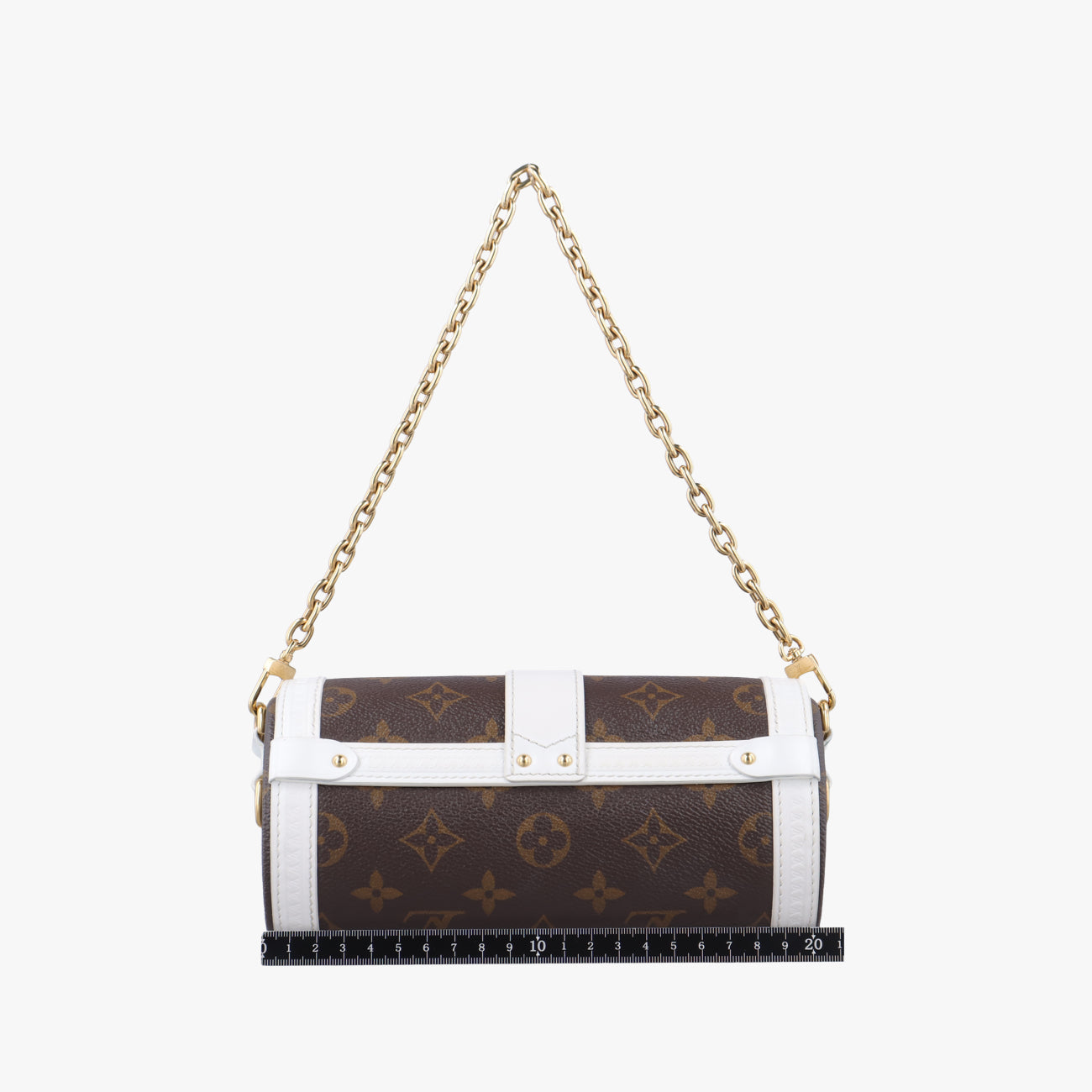 Pre-owned Louis Vuitton Papillon Trunk Brown×white Monogram Canvas×calf leather M81485 shoulderbag | stylenewstar