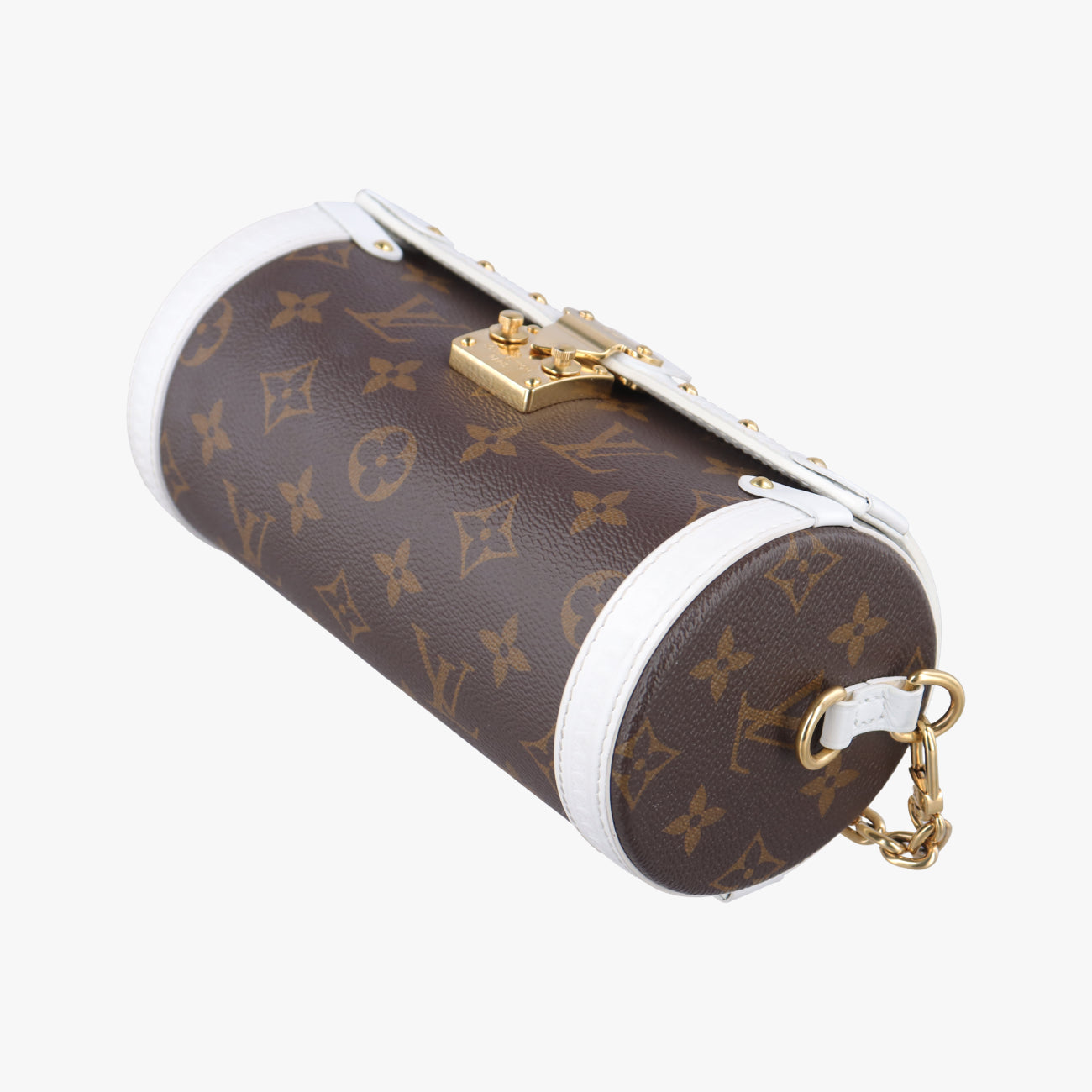 Pre-owned Louis Vuitton Papillon Trunk Brown×white Monogram Canvas×calf leather M81485 shoulderbag | stylenewstar