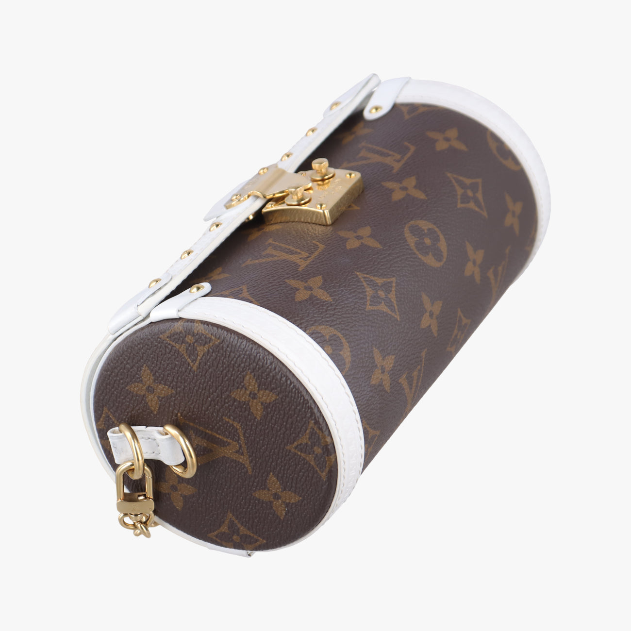 Pre-owned Louis Vuitton Papillon Trunk Brown×white Monogram Canvas×calf leather M81485 shoulderbag | stylenewstar