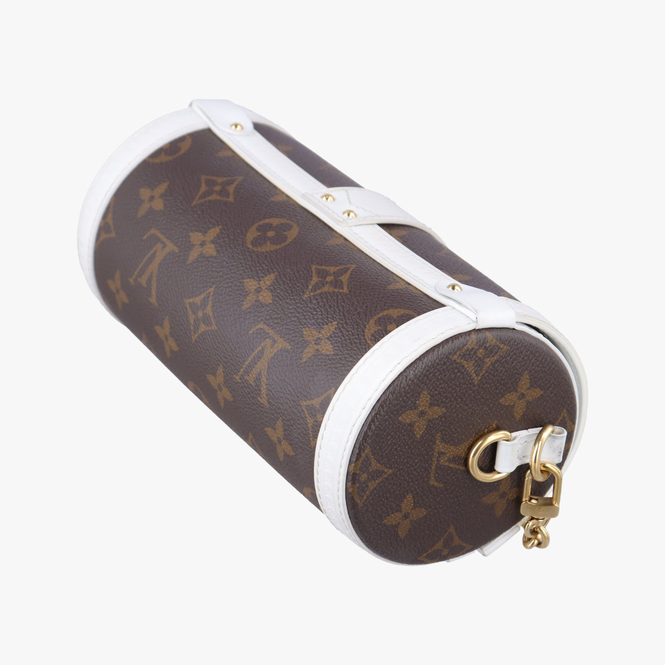 Pre-owned Louis Vuitton Papillon Trunk Brown×white Monogram Canvas×calf leather M81485 shoulderbag | stylenewstar